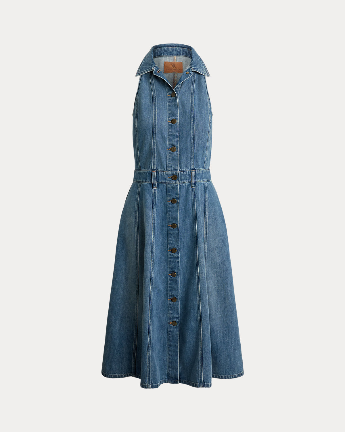 white christmas dresses Ralph Lauren Paneled Denim Sleeveless Shirtdress – Kicks Machine