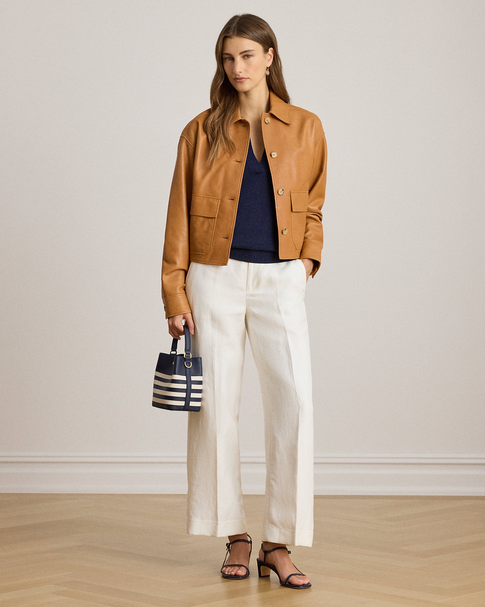 Ralph Lauren Lambskin Cropped Jacket