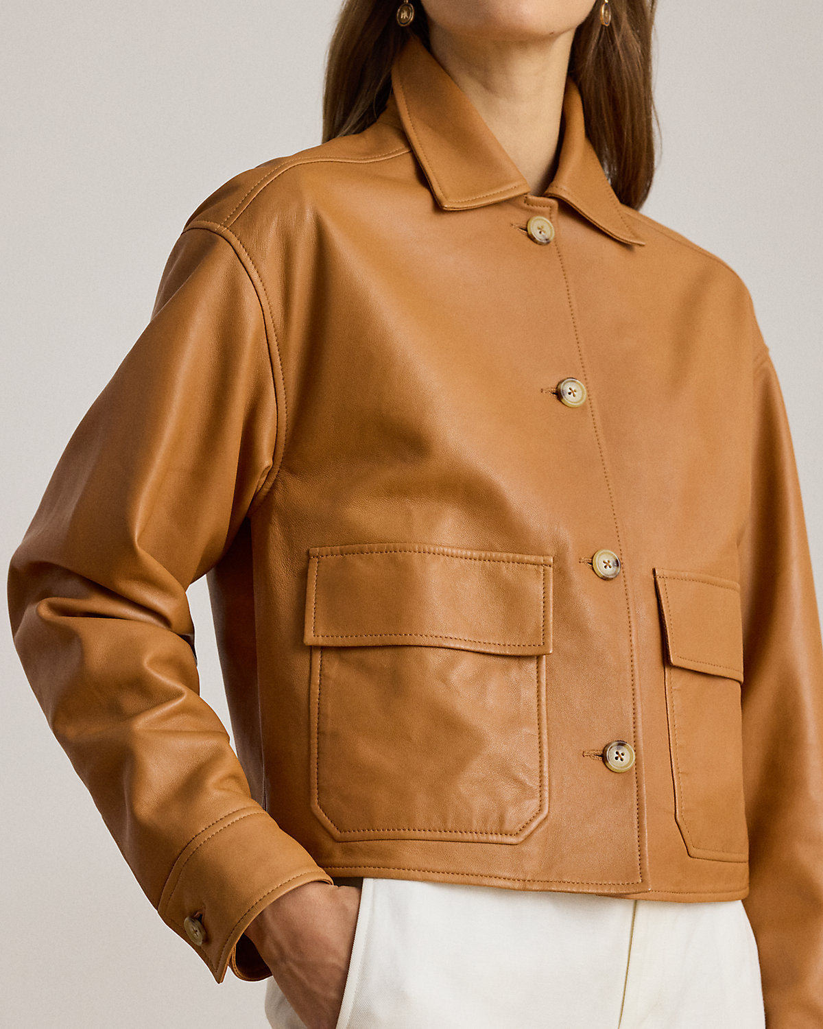 Ralph Lauren Lambskin Cropped Jacket