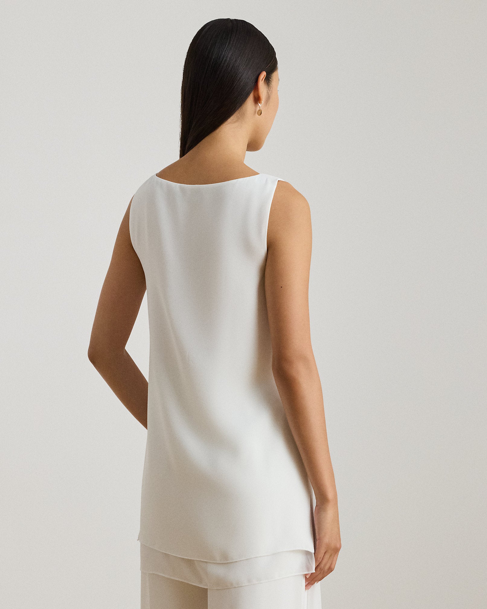 Ralph Lauren DoubleFaced Georgette Sleeveless Tunic