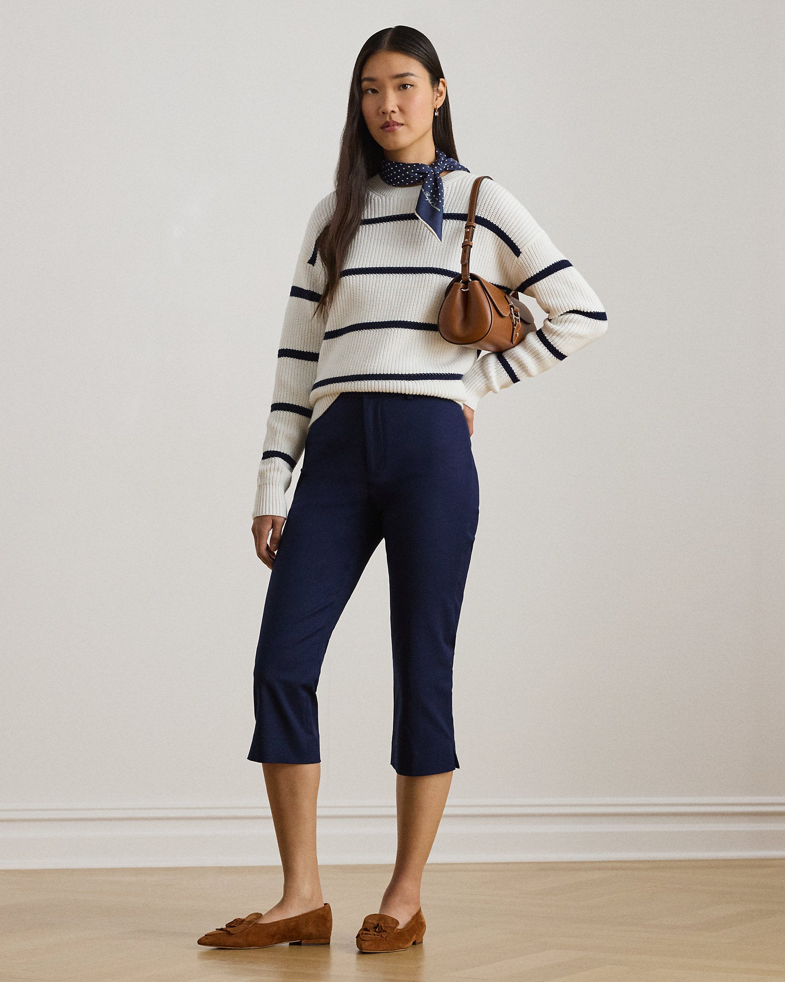 Ralph Lauren DoubleFaced Stretch Cotton Capri Pant