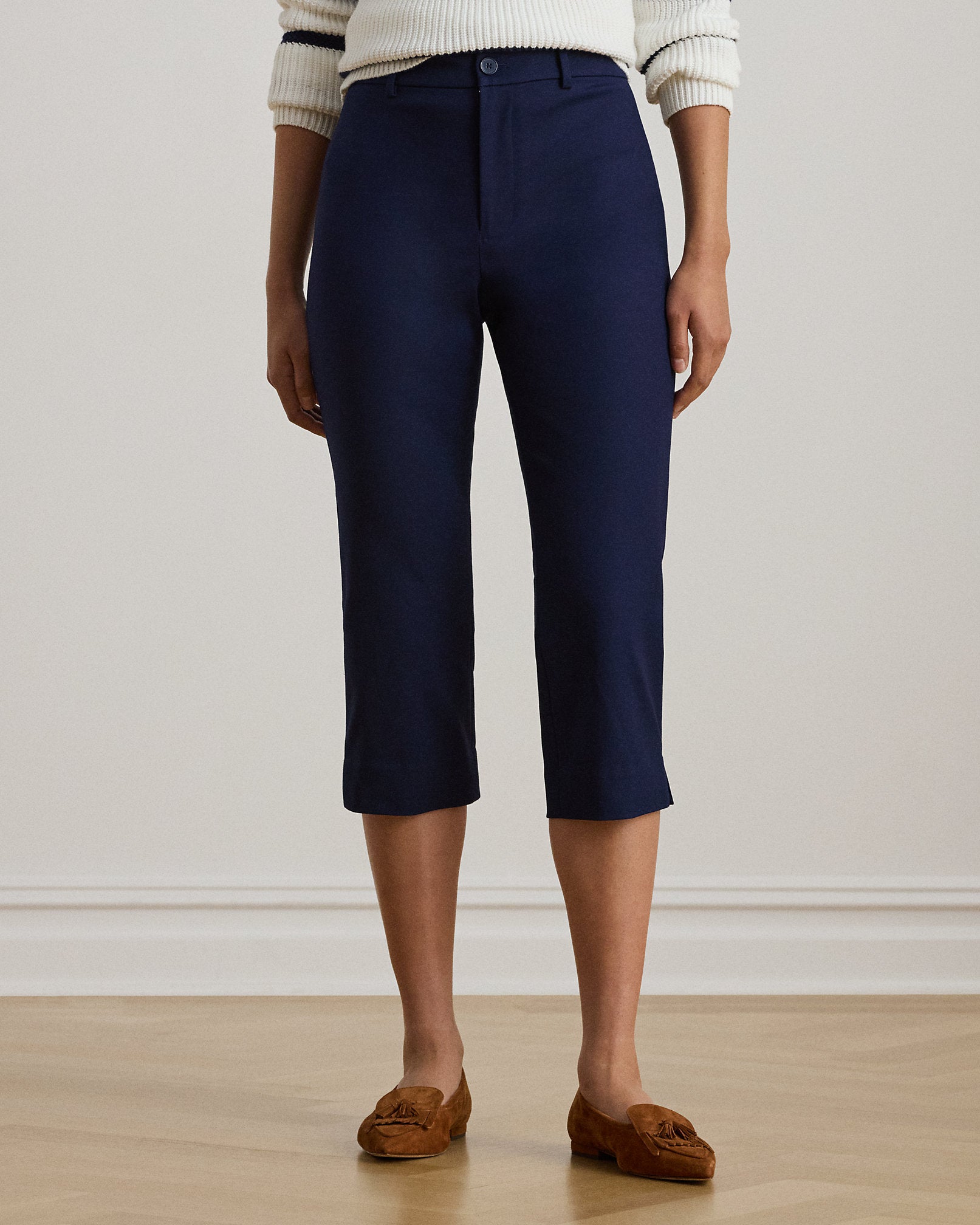Ralph Lauren DoubleFaced Stretch Cotton Capri Pant