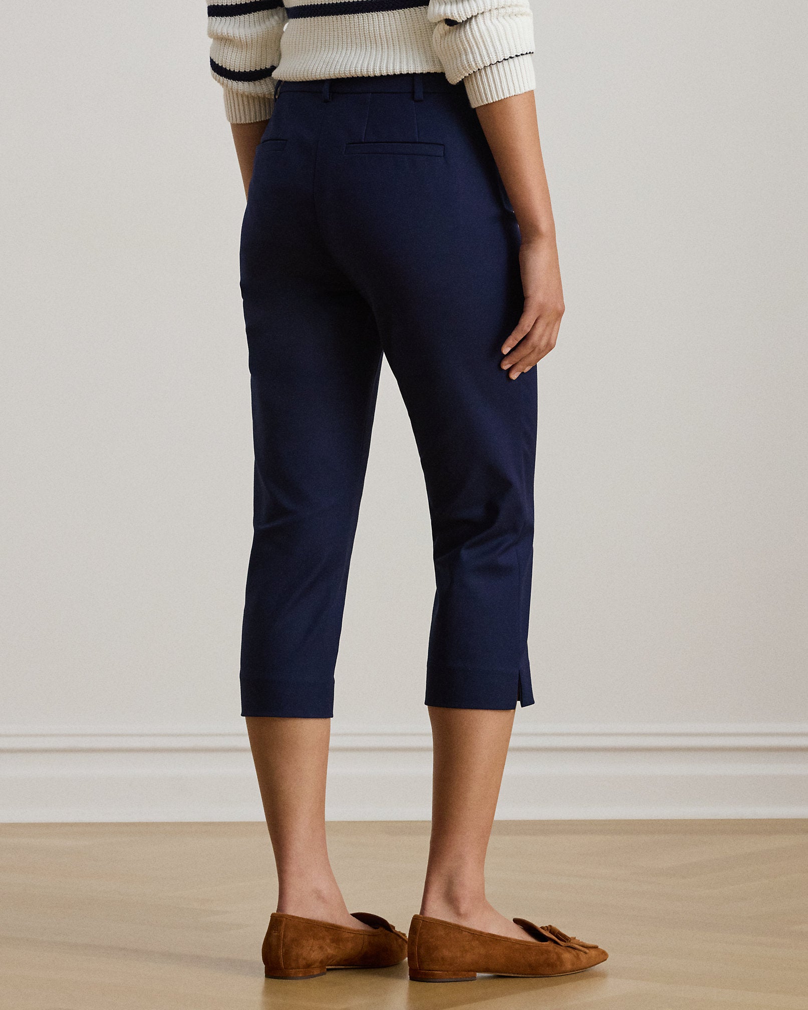 Ralph Lauren DoubleFaced Stretch Cotton Capri Pant