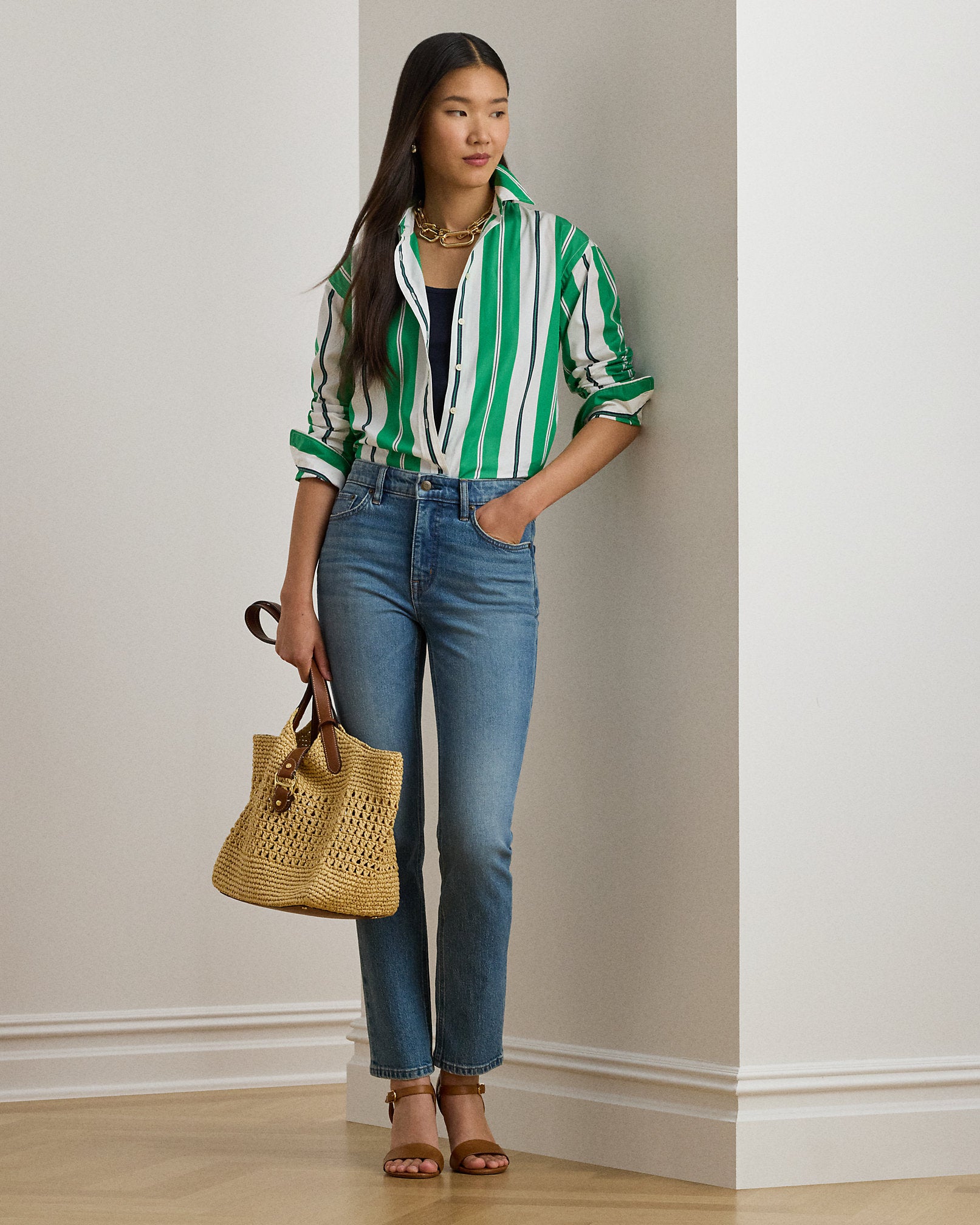 Ralph Lauren Relaxed Fit Striped Broadcloth Shirt