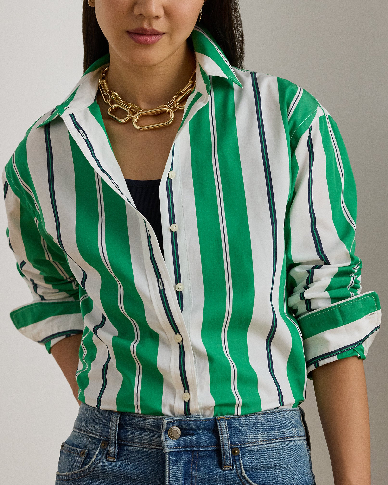 Ralph Lauren Relaxed Fit Striped Broadcloth Shirt