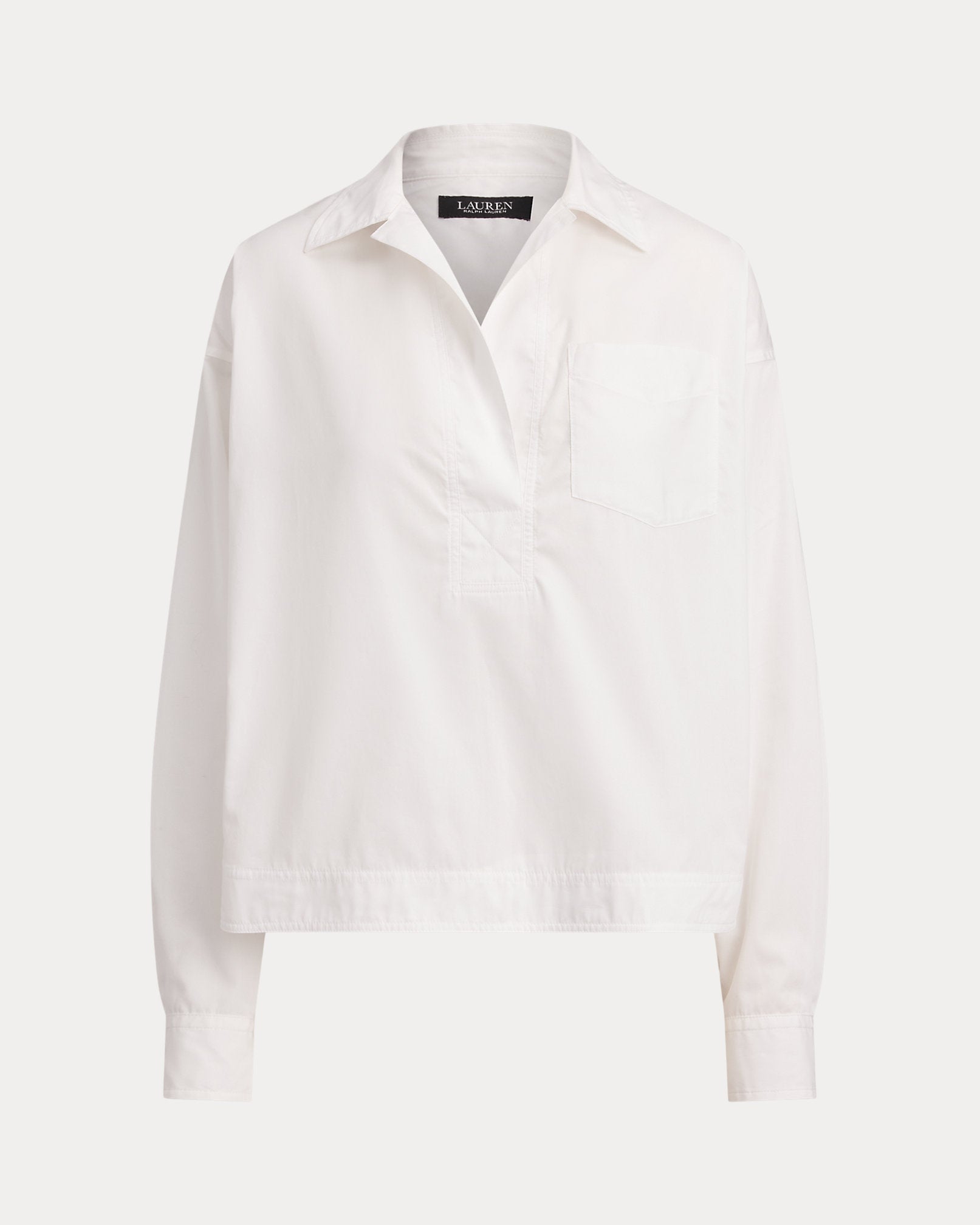 Ralph Lauren Cotton Broadcloth Cropped Shirt