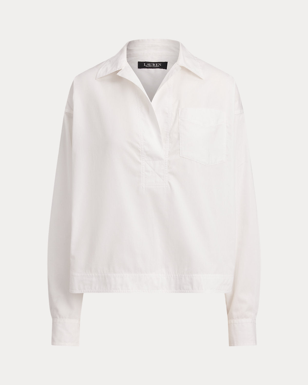 Ralph Lauren Cotton Broadcloth Cropped Shirt