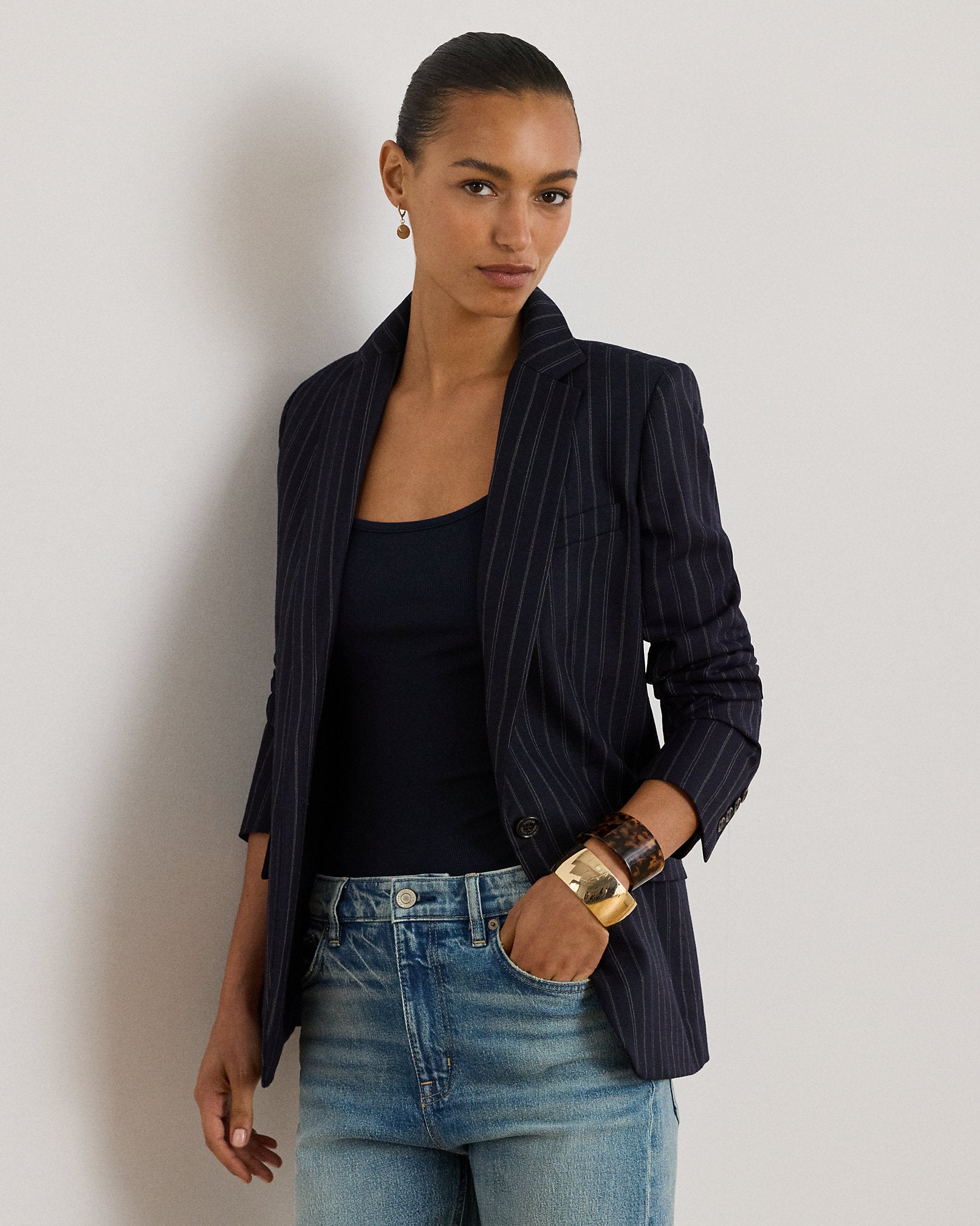 Ralph Lauren Striped WoolBlend Twill Blazer