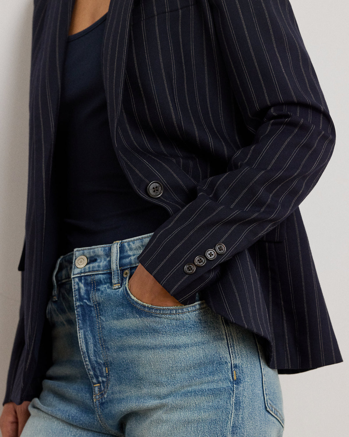Ralph Lauren Striped WoolBlend Twill Blazer