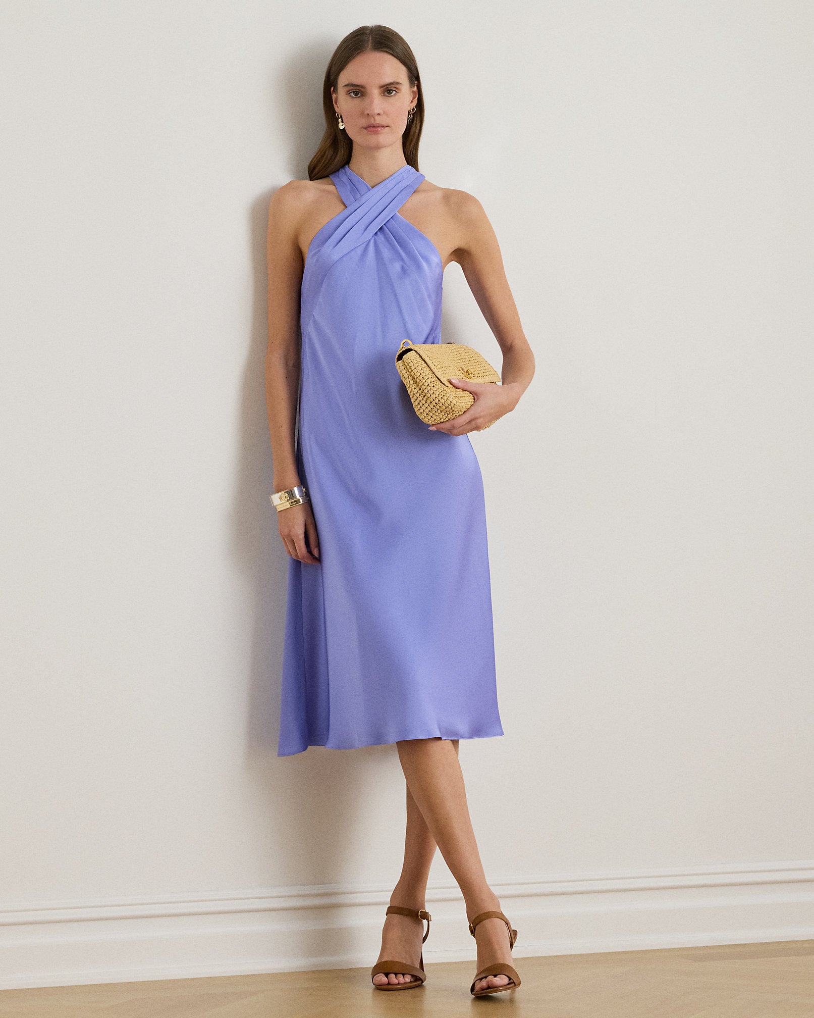 Ralph Lauren Satin Charmeuse Halter Dress