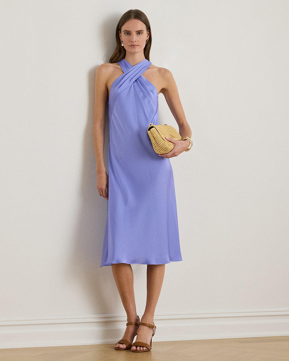 Ralph Lauren Satin Charmeuse Halter Dress