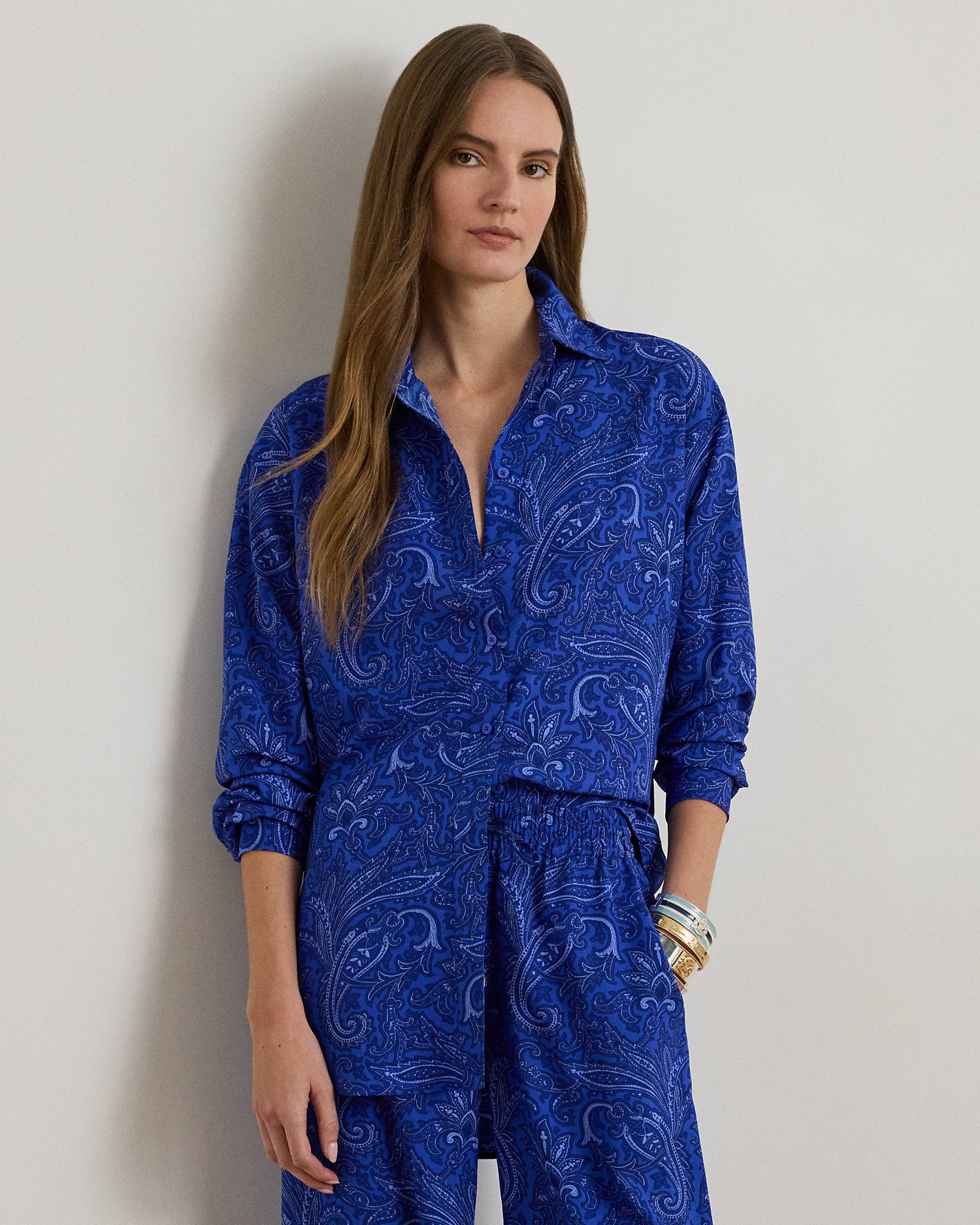 Ralph Lauren Relaxed Fit Paisley Crepe Shirt