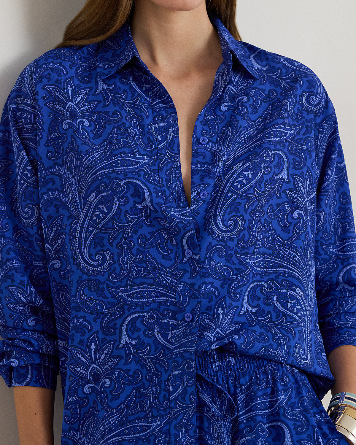 Ralph Lauren Relaxed Fit Paisley Crepe Shirt