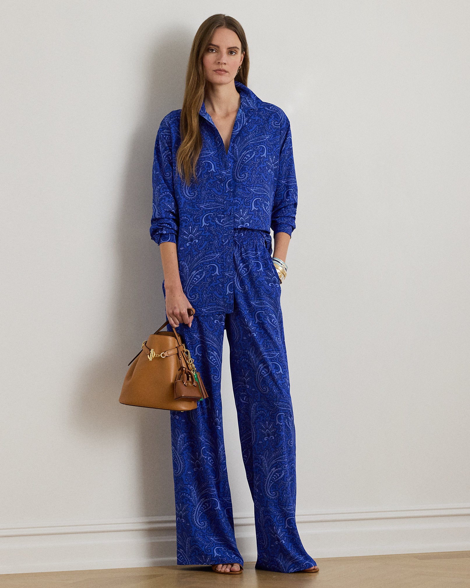 Ralph Lauren Paisley Crepe WideLeg Pant