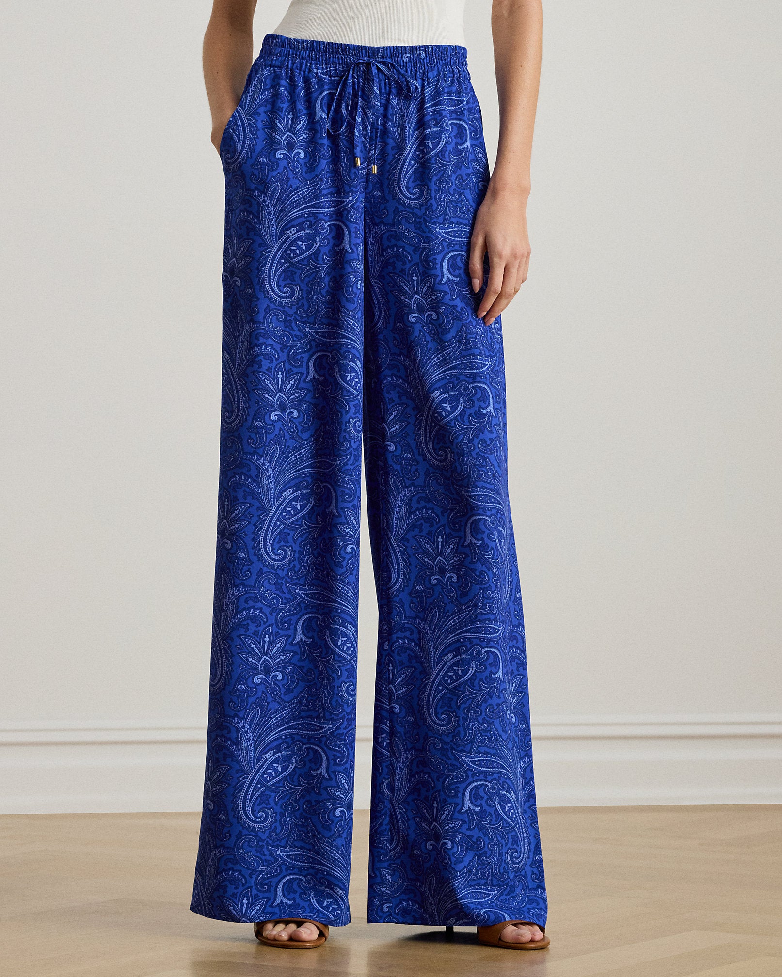 Ralph Lauren Paisley Crepe WideLeg Pant