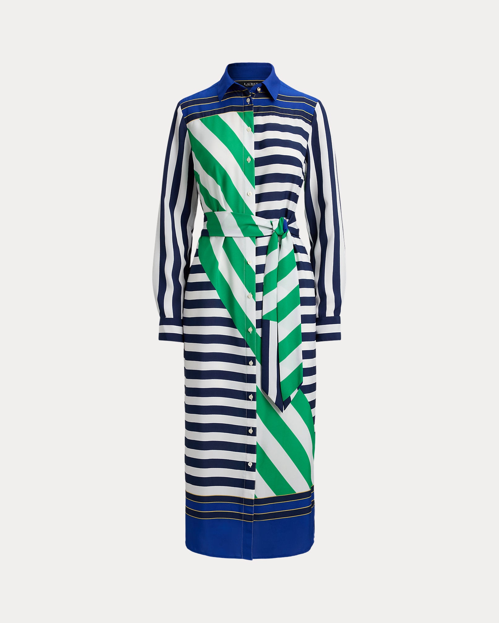 Ralph Lauren Striped Crepe Shirtdress