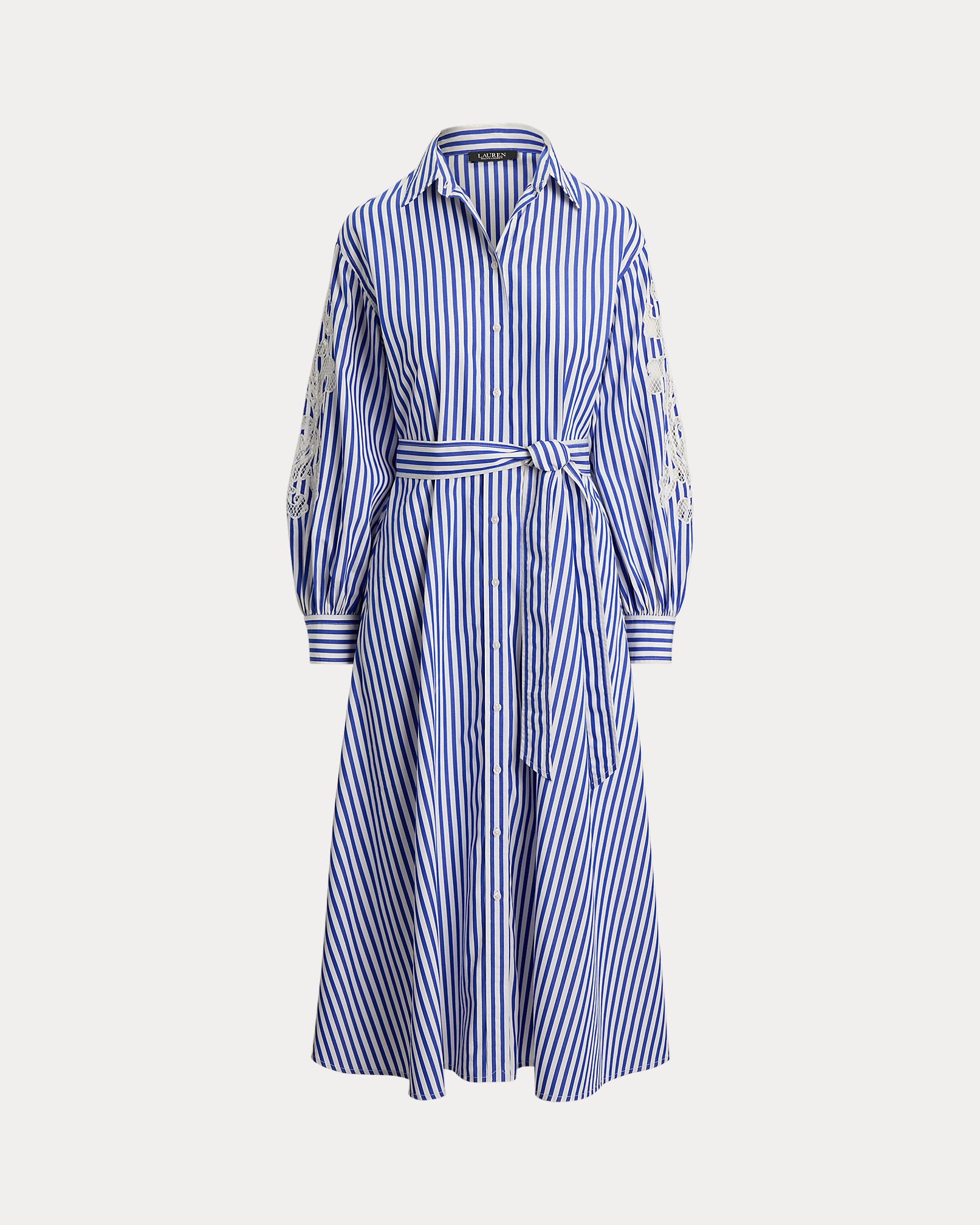 Ralph Lauren Striped Eyelet Broadcloth Shirtdress