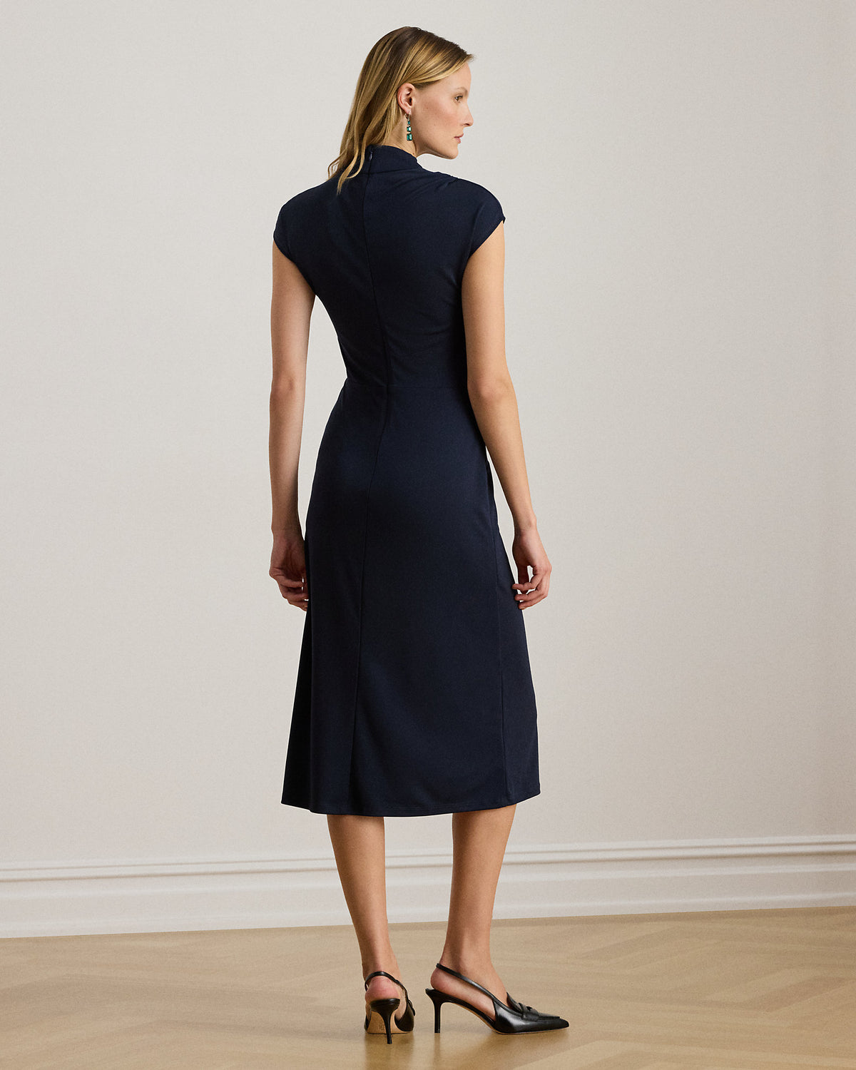Ralph Lauren TwistFront Jersey Mockneck Dress