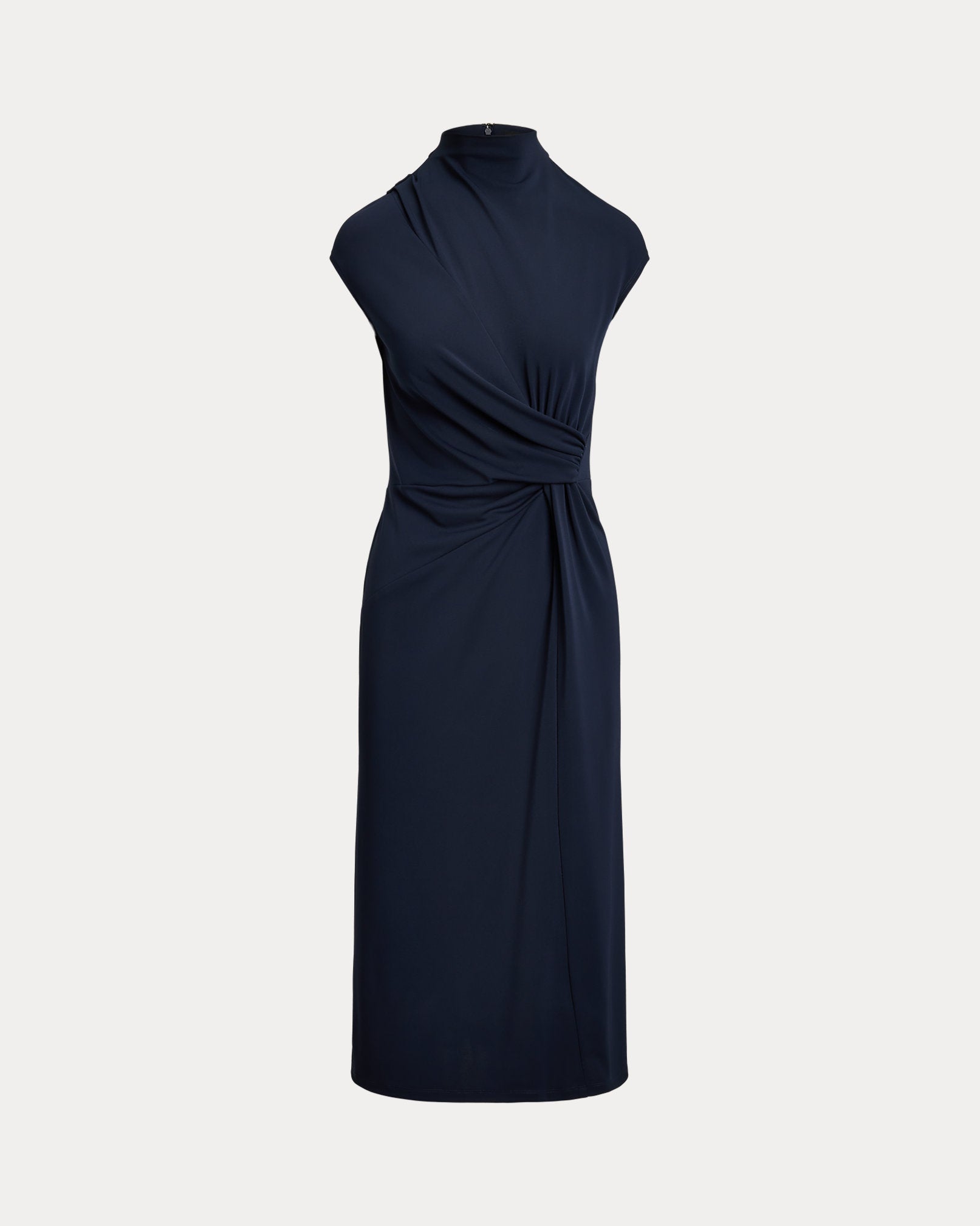 Ralph Lauren TwistFront Jersey Mockneck Dress