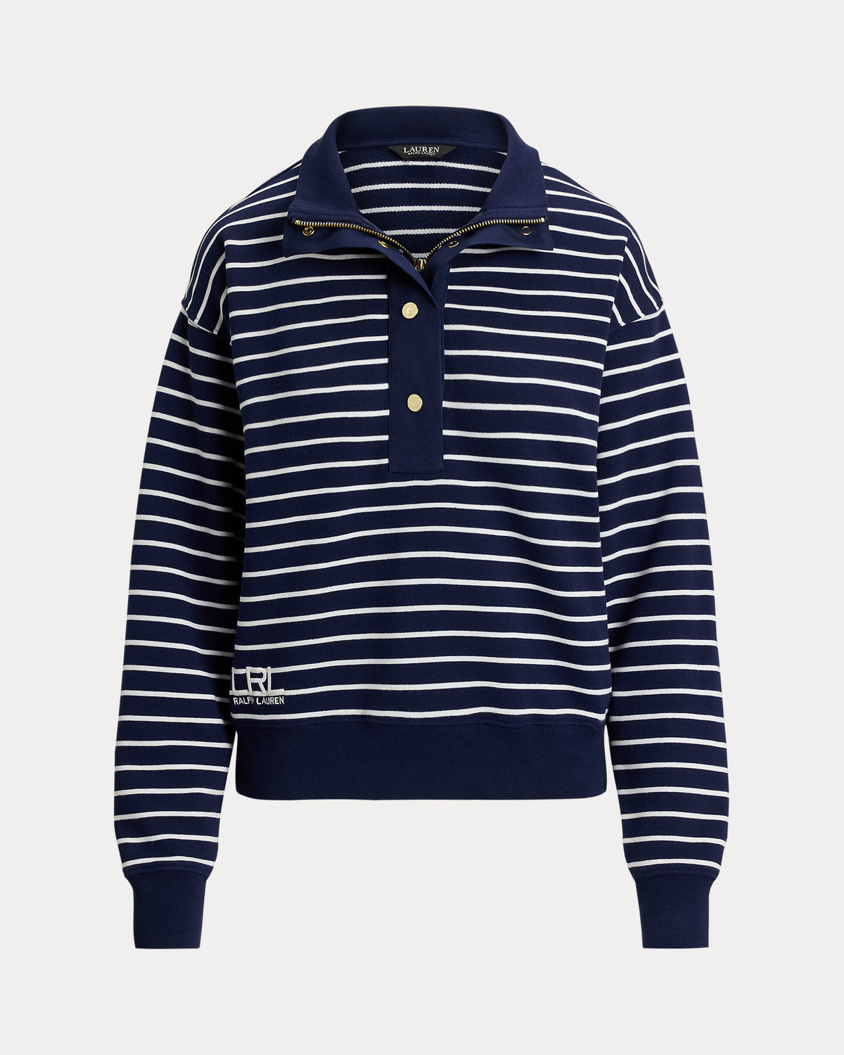 Ralph Lauren Striped French Terry Mockneck Sweatshirt