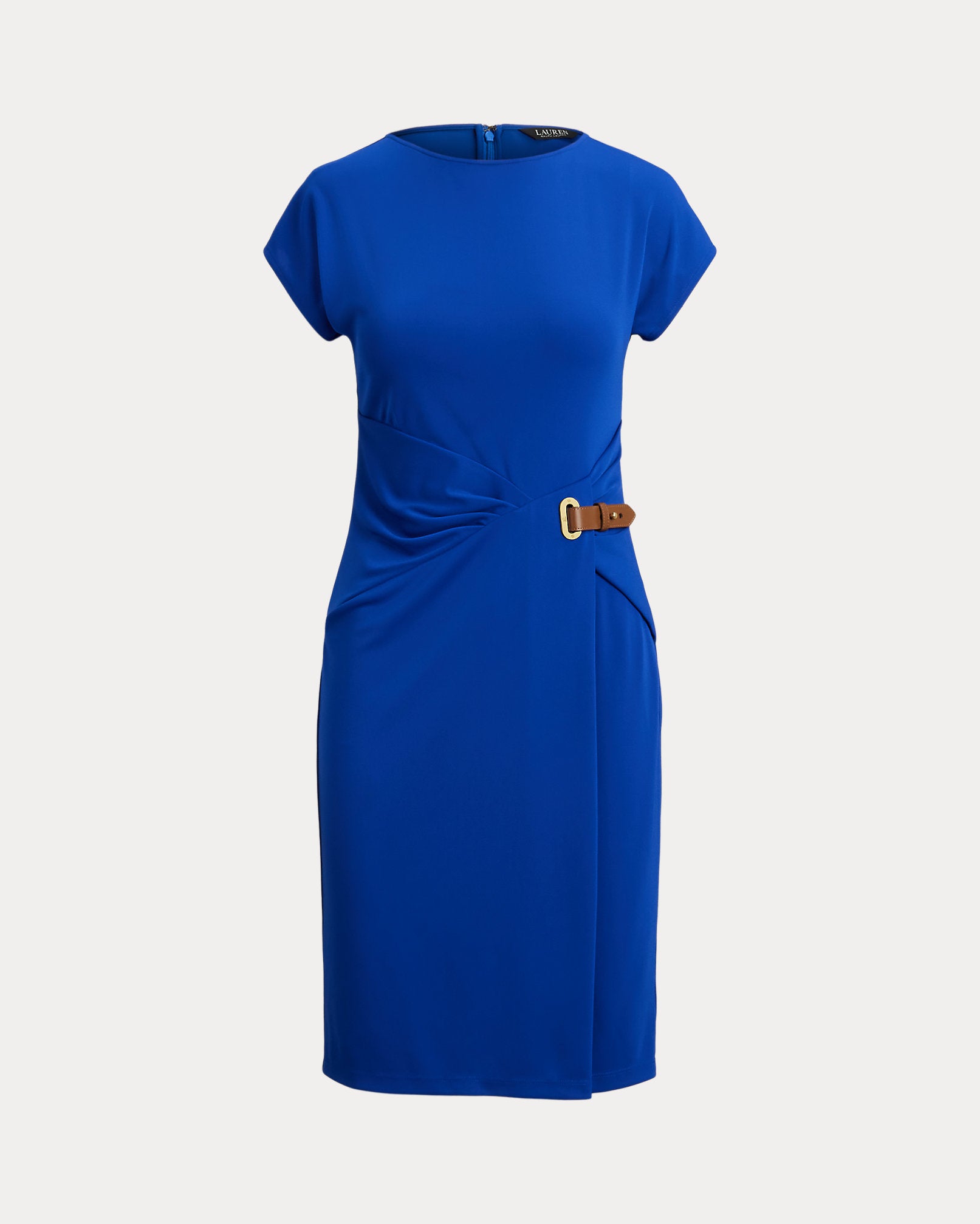 Ralph Lauren BuckleTrim Stretch Jersey Dress