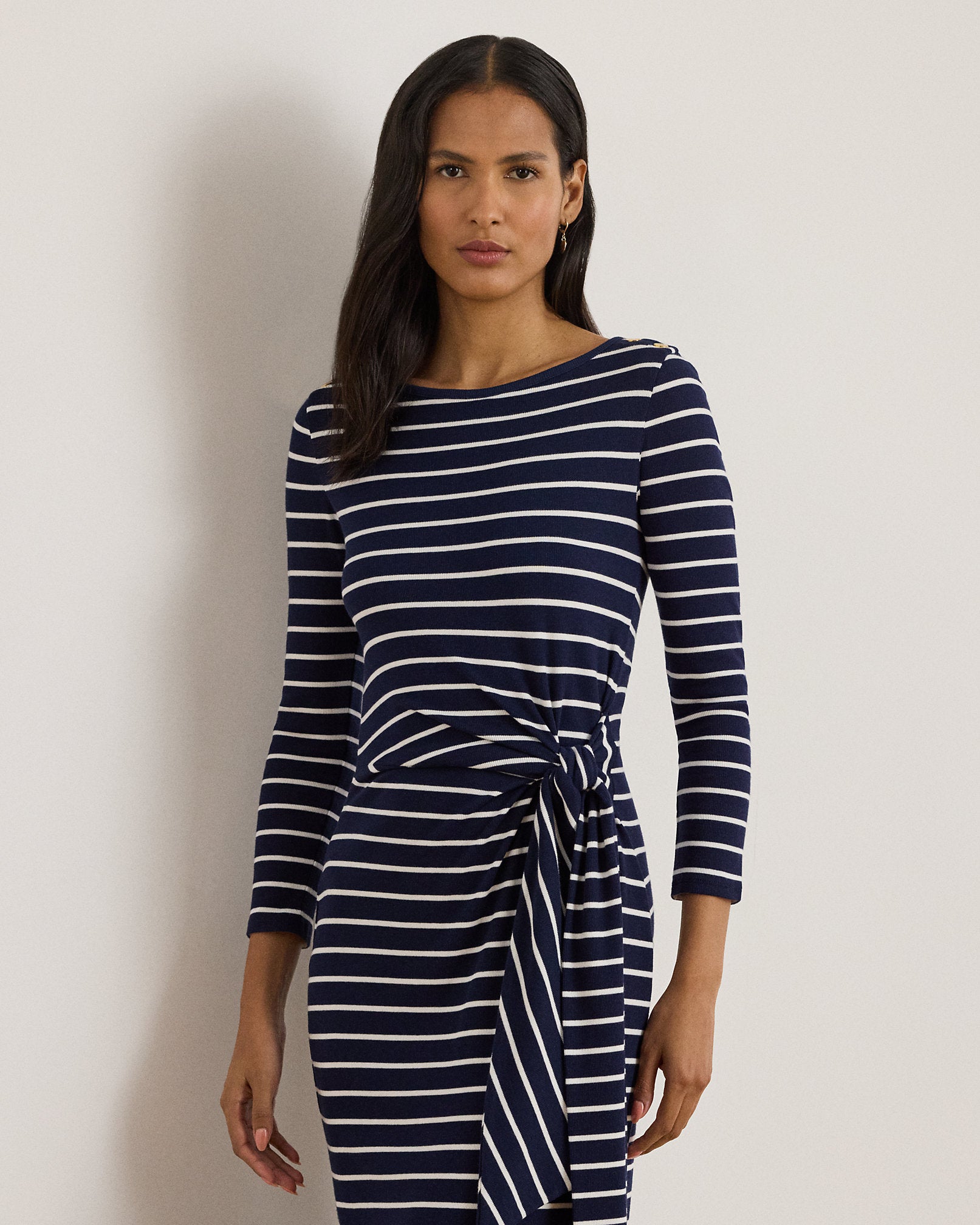 Ralph Lauren Striped TieFront CottonBlend Dress