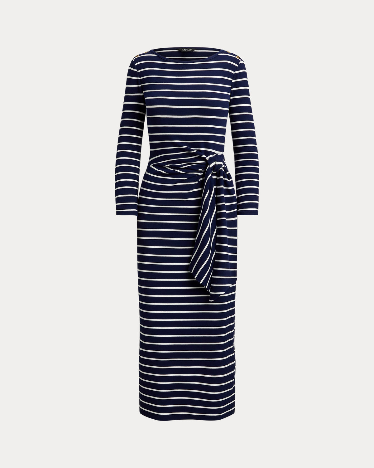 Ralph Lauren Striped TieFront CottonBlend Dress