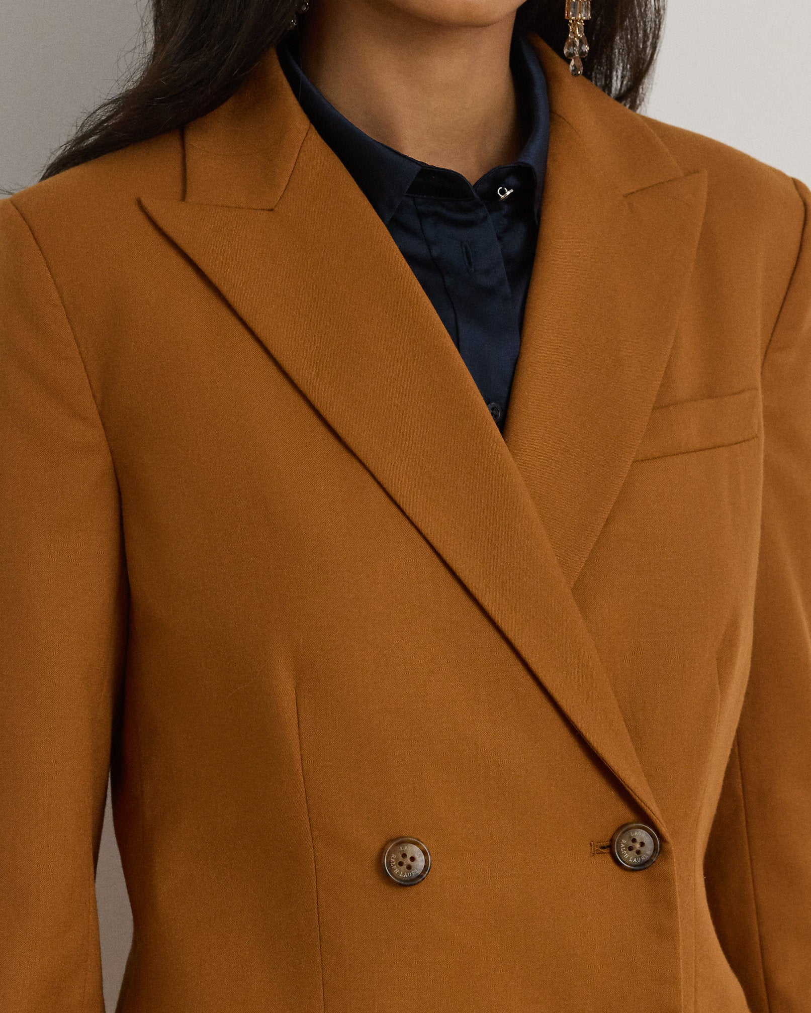 Ralph Lauren DoubleBreasted Wool Twill Blazer