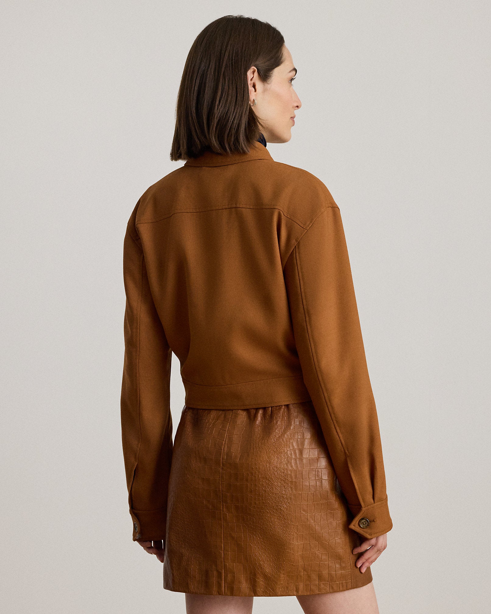 Ralph Lauren BuckleTrim Serge Cropped Jacket