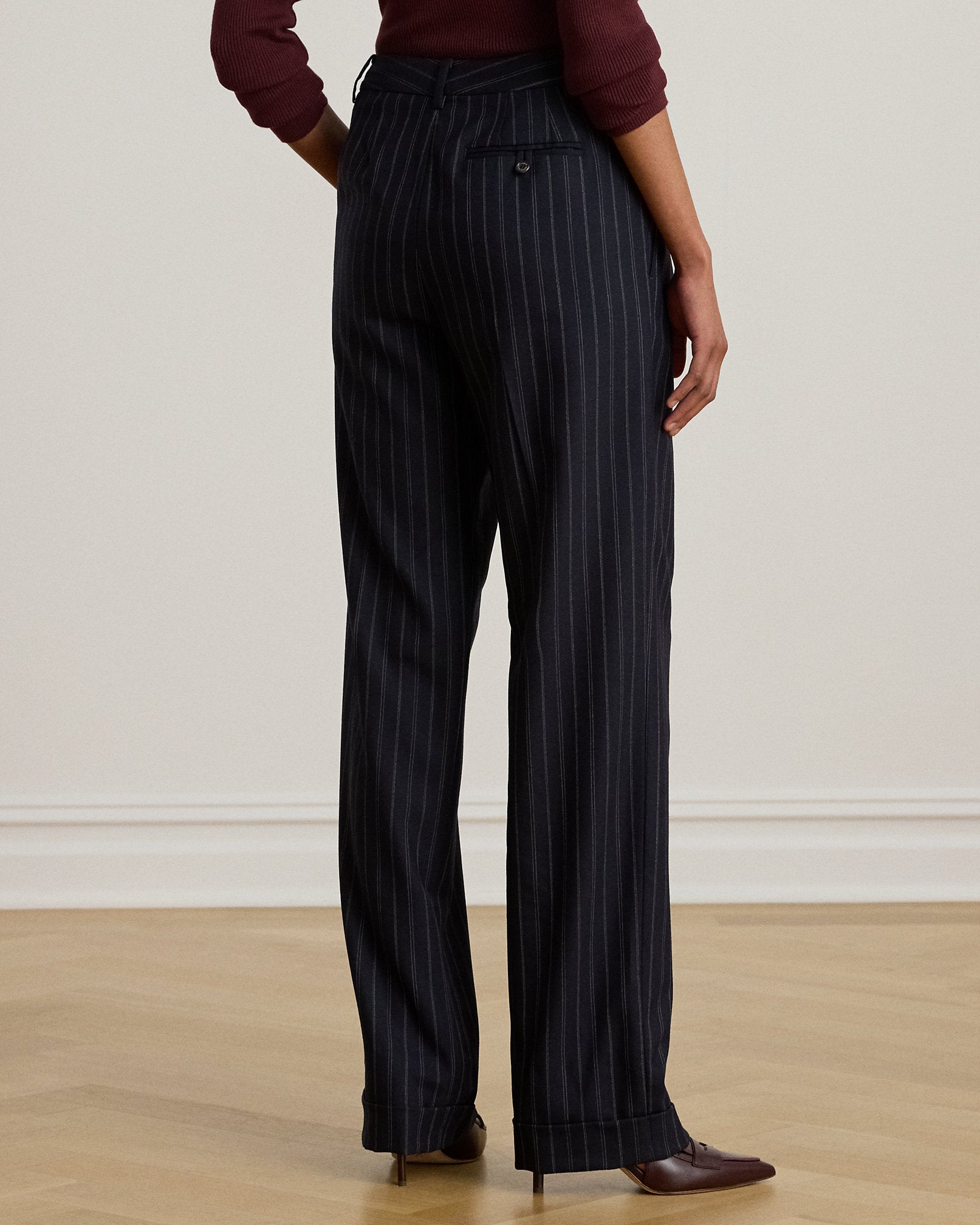 Ralph Lauren Striped Pleated WoolBlend Twill Pant