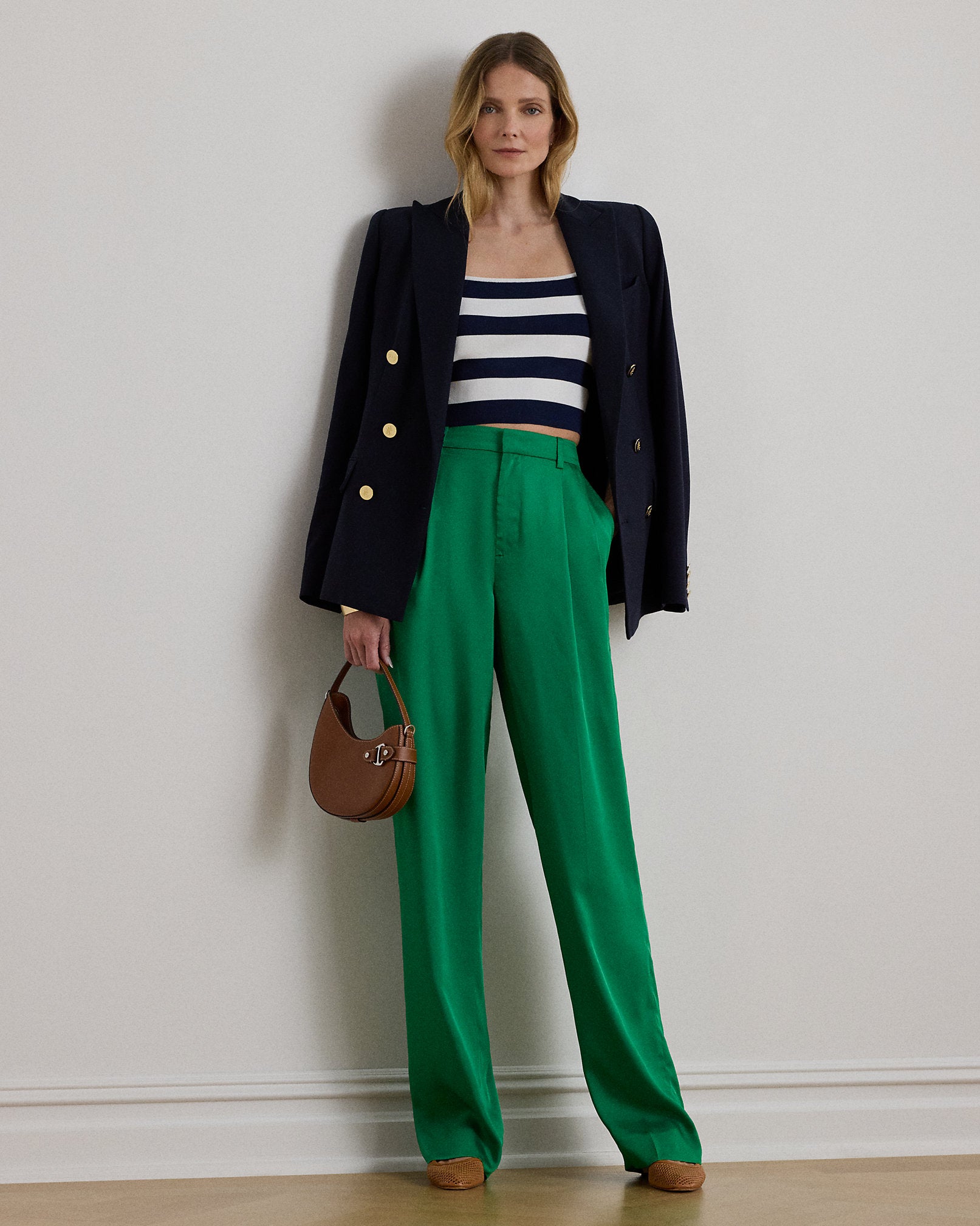 Ralph Lauren Striped Cropped Sleeveless Sweater