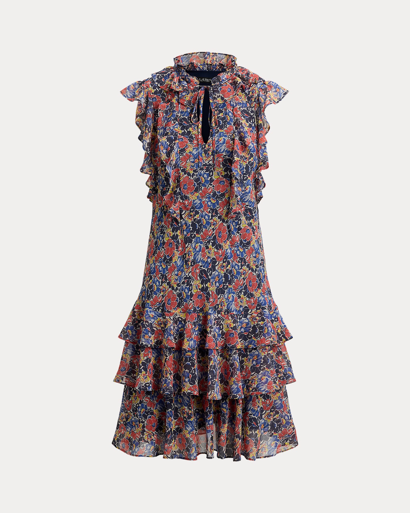 Ralph Lauren Floral RuffleTrim Georgette Dress