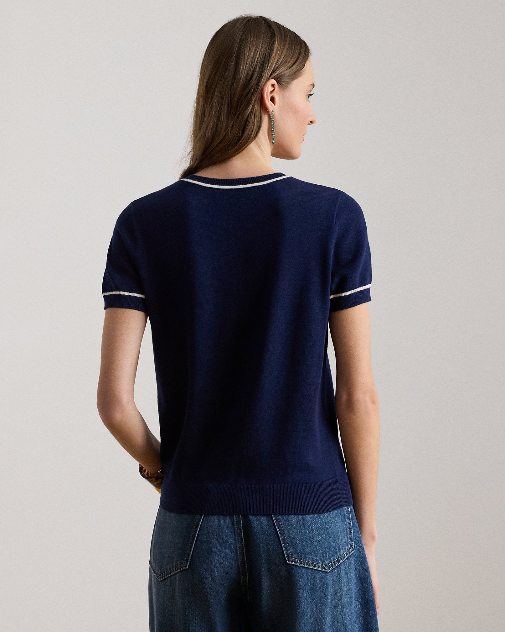 Ralph Lauren TwoTone ShortSleeve Sweater