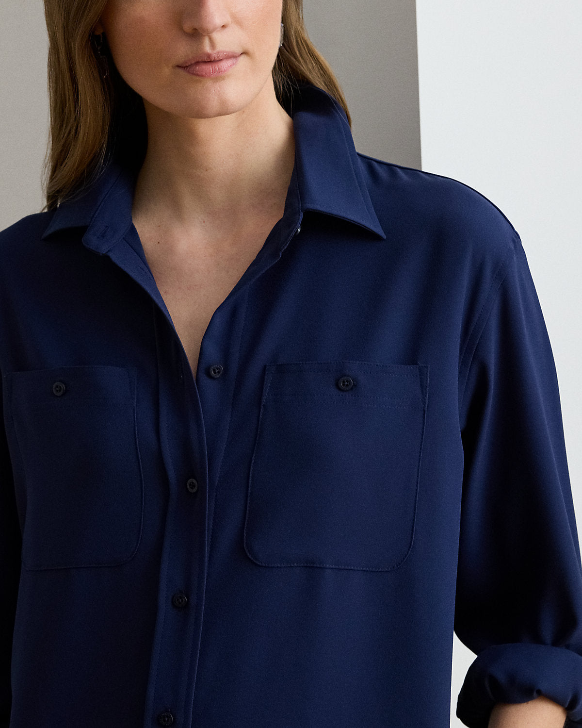 Ralph Lauren DoubleFaced Georgette Shirtdress
