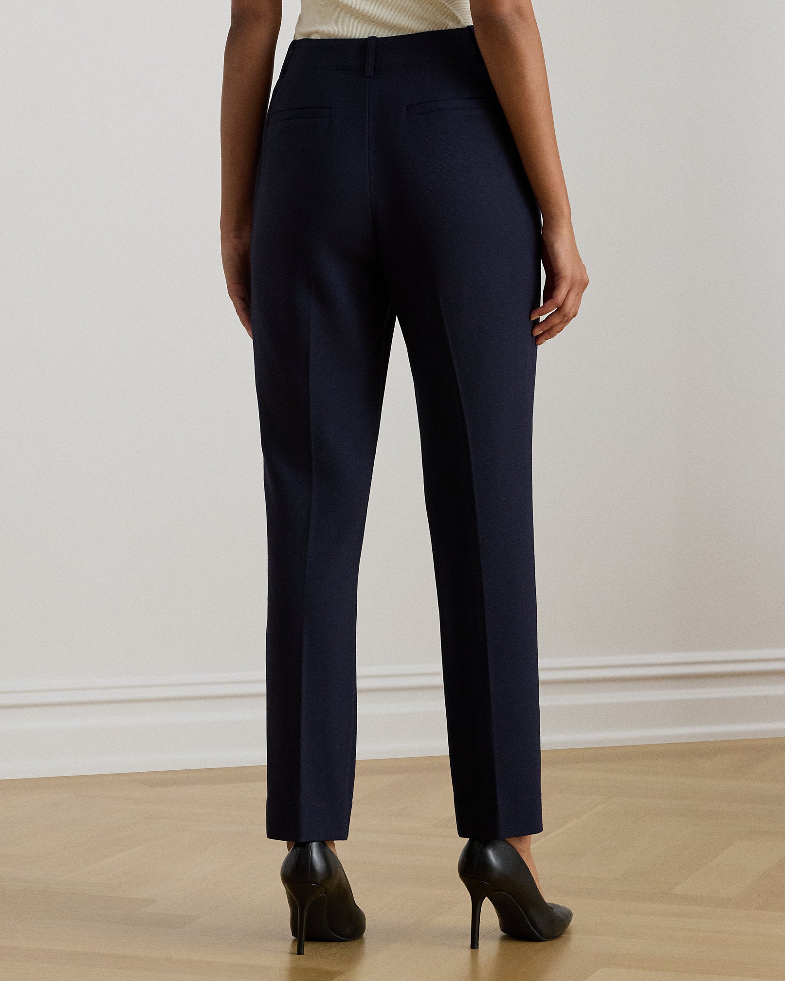 Ralph Lauren Pleated Tricotine Tapered Pant
