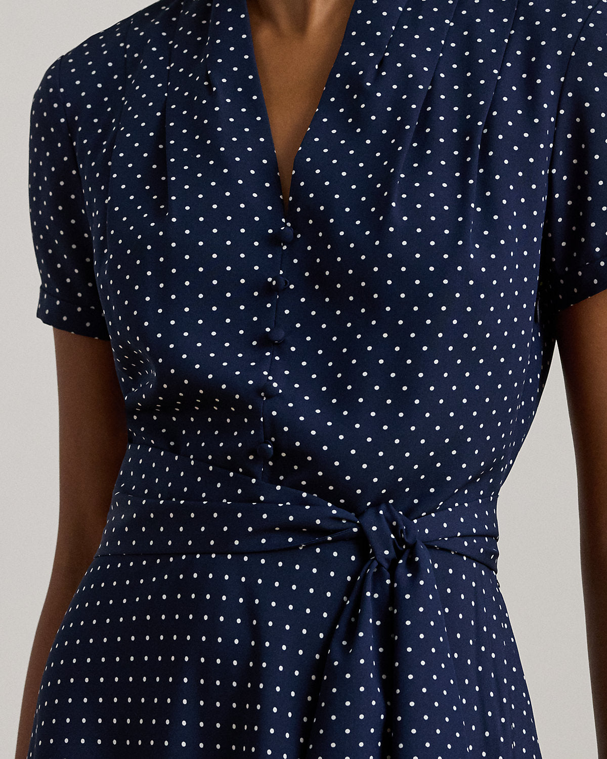 Ralph Lauren PolkaDot Belted Crepe Dress