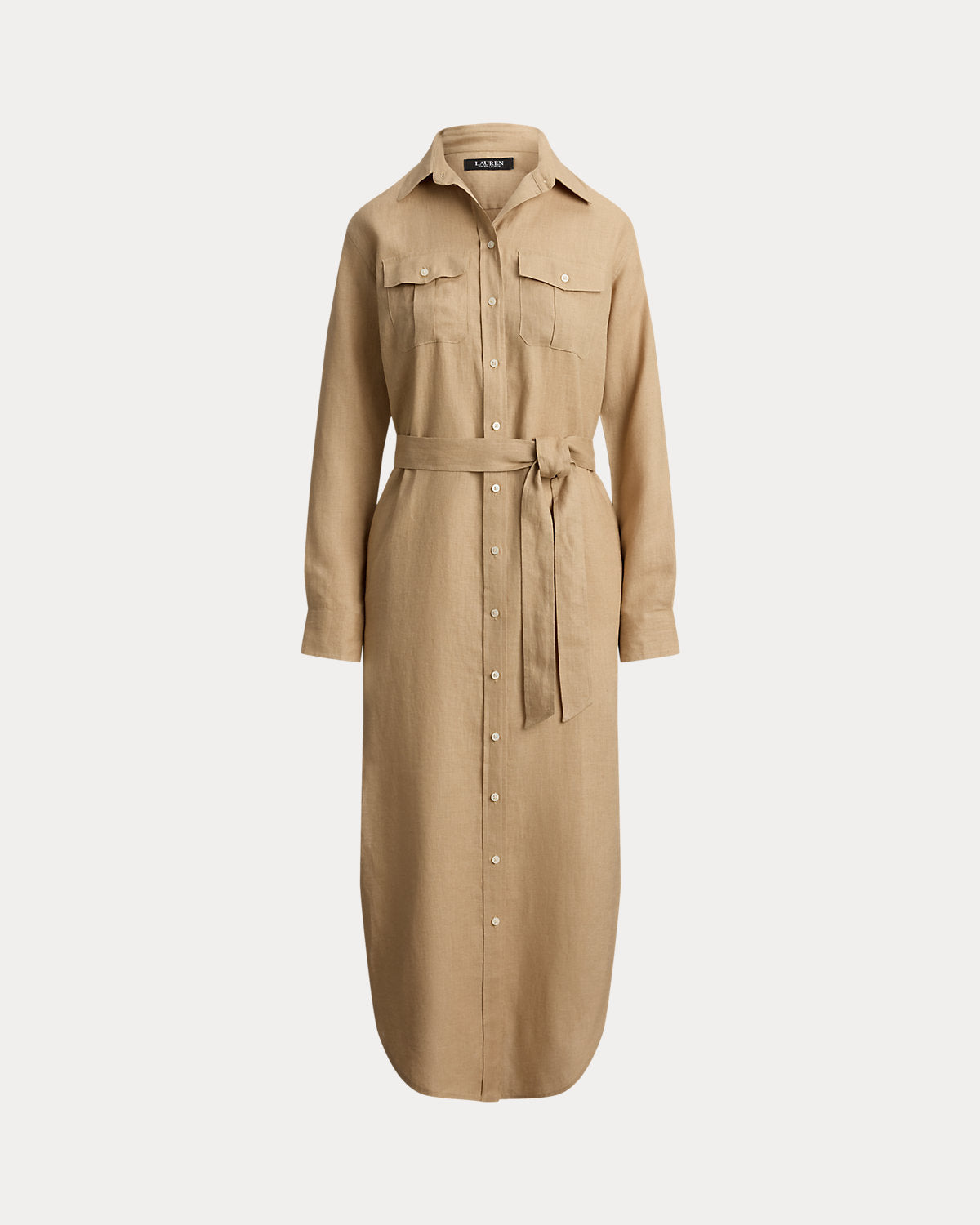 Ralph Lauren Belted Linen Midi Shirtdress