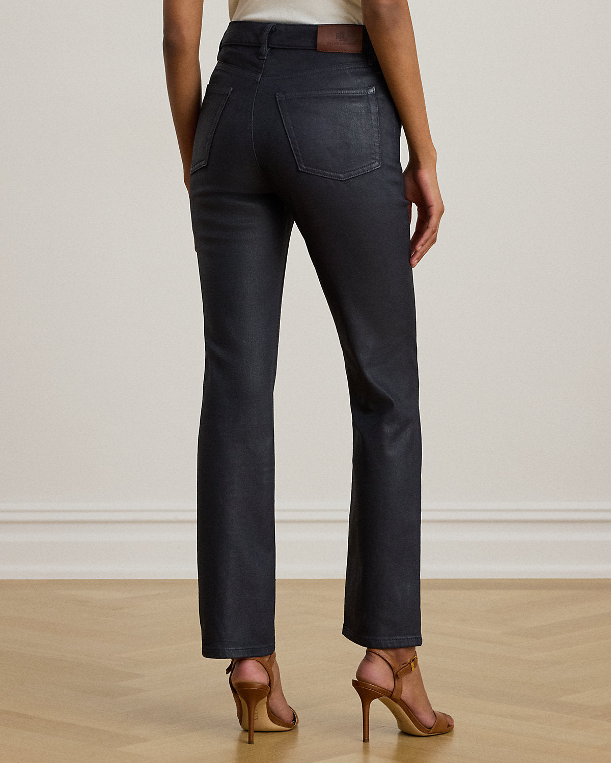 Ralph Lauren Coated HighRise Straight Ankle Jean