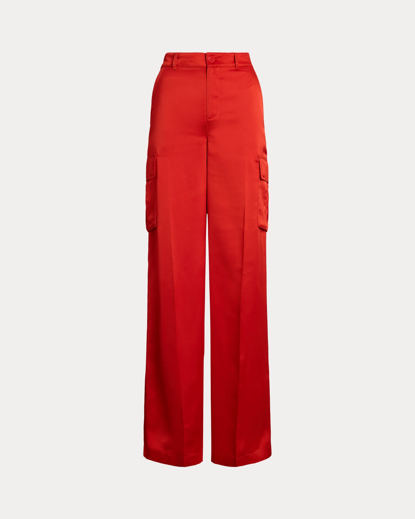 Ralph Lauren Satin Charmeuse WideLeg Cargo Pant