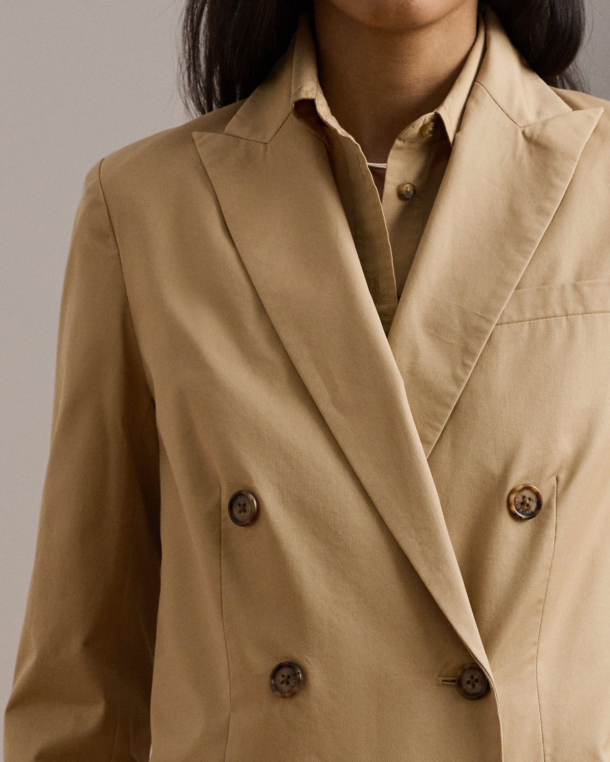 Ralph Lauren DoubleBreasted Cotton Twill Blazer