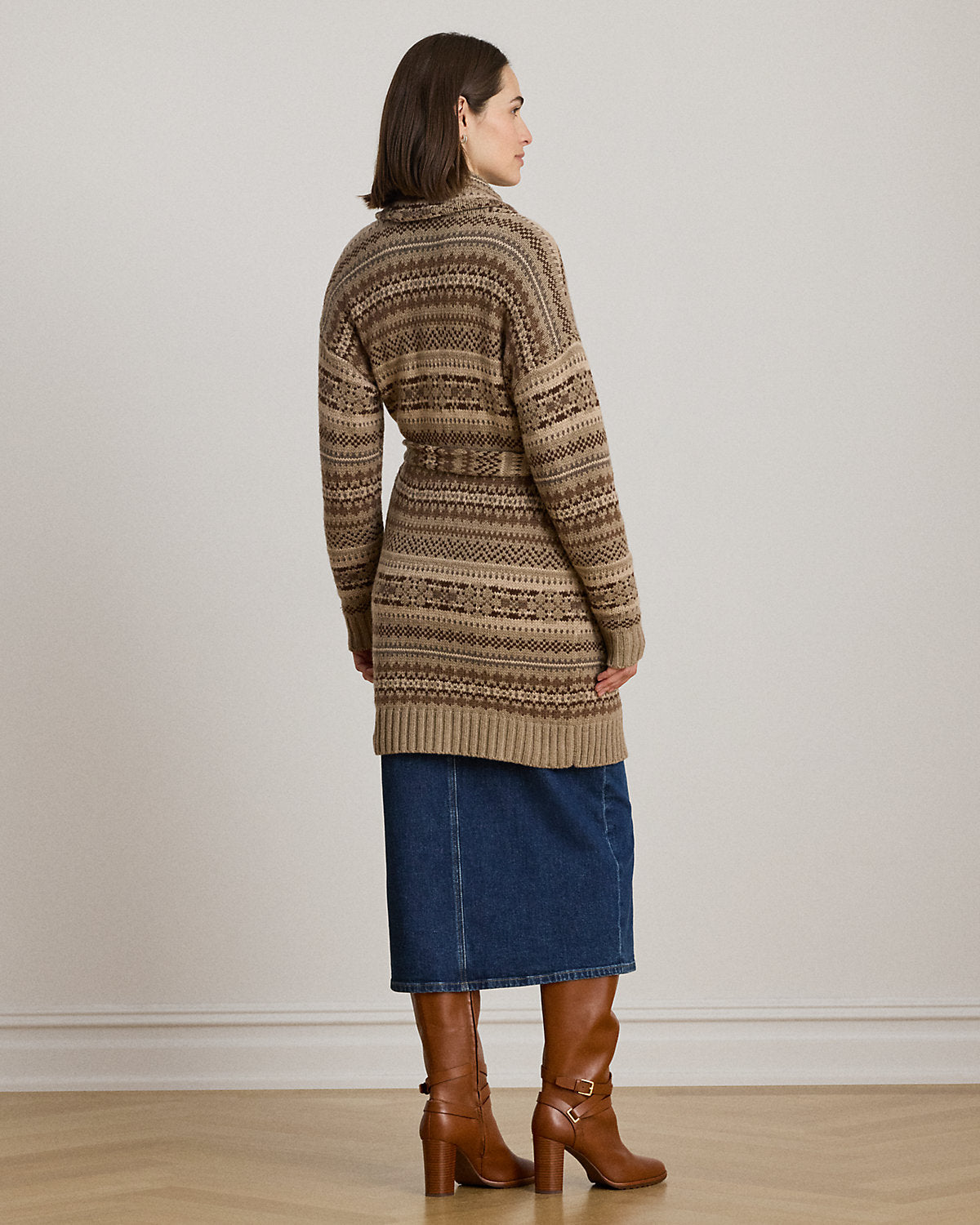 Ralph Lauren Fair Isle Belted WoolBlend Cardigan