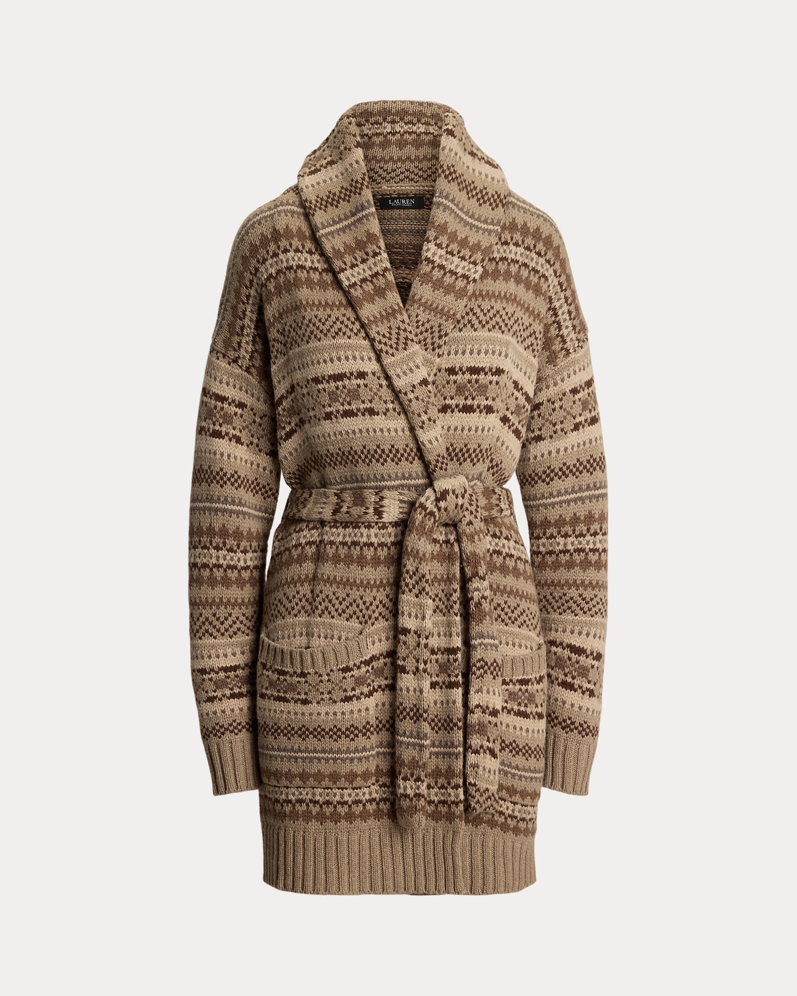 Ralph Lauren Fair Isle Belted WoolBlend Cardigan