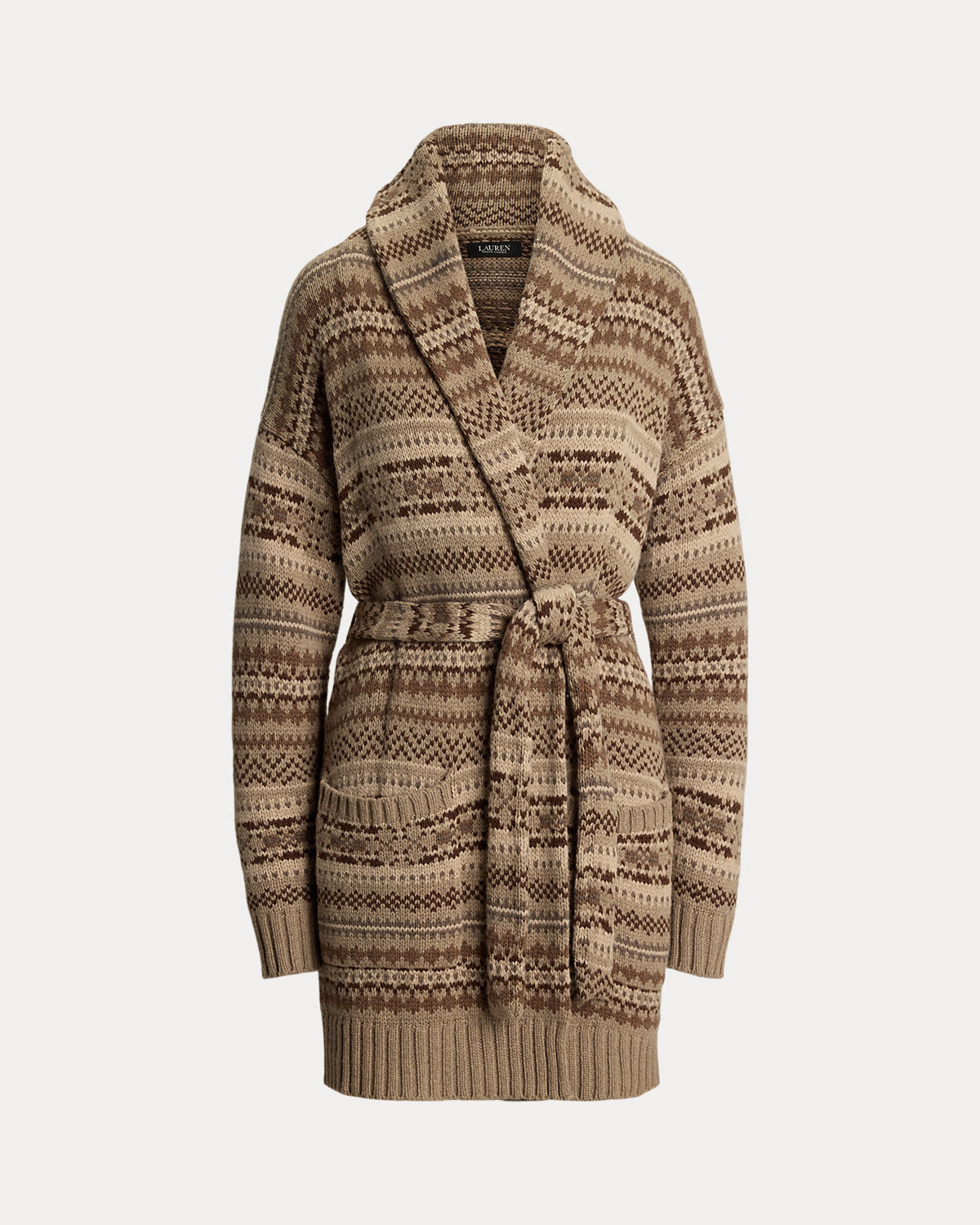 Ralph Lauren Fair Isle Belted WoolBlend Cardigan