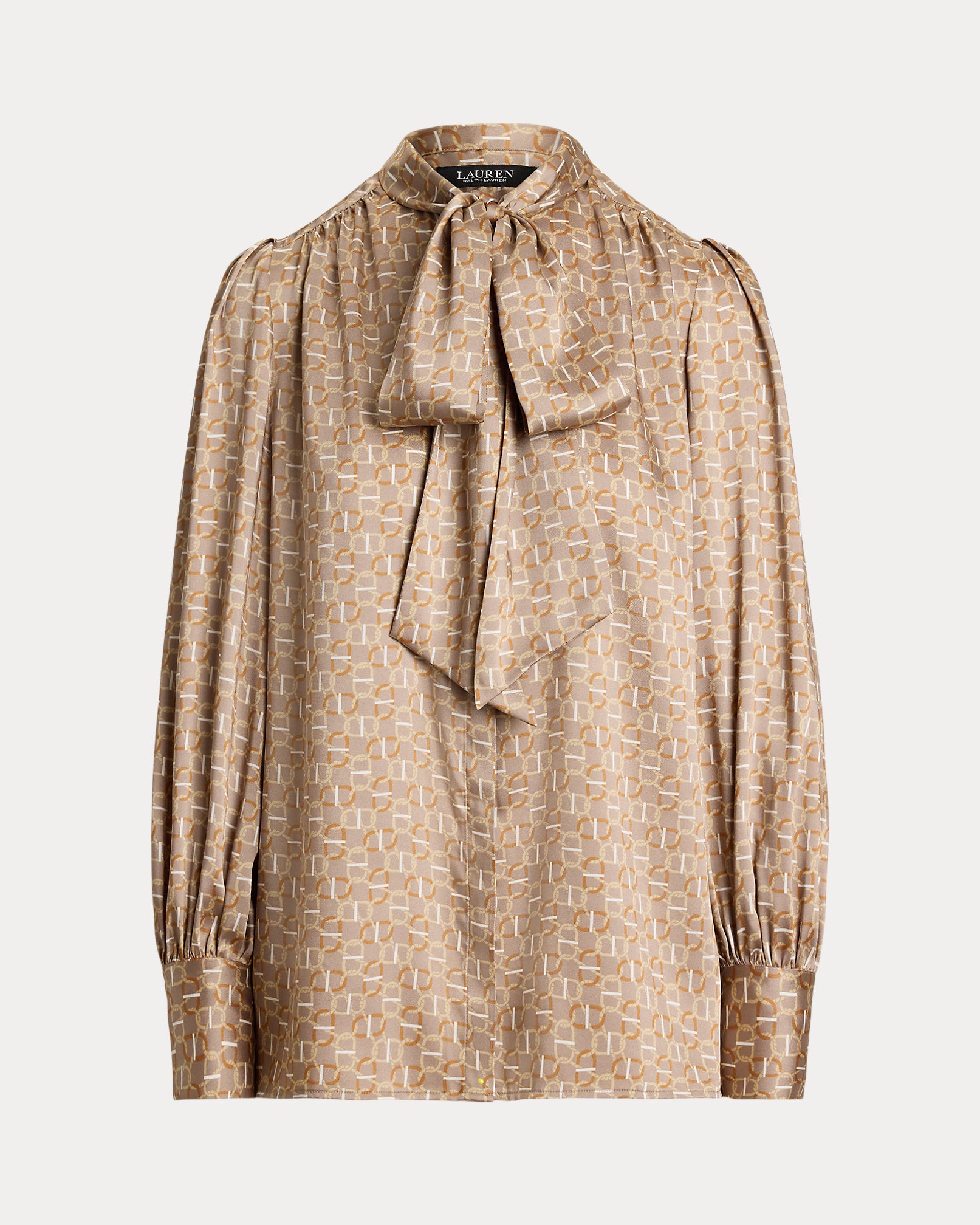 Ralph Lauren GeoPrint Twill TieNeck Blouse