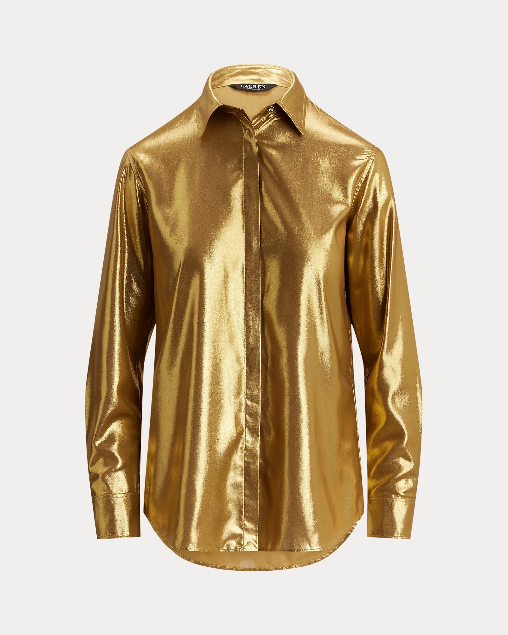Ralph Lauren Classic Fit Metallic Chiffon Shirt