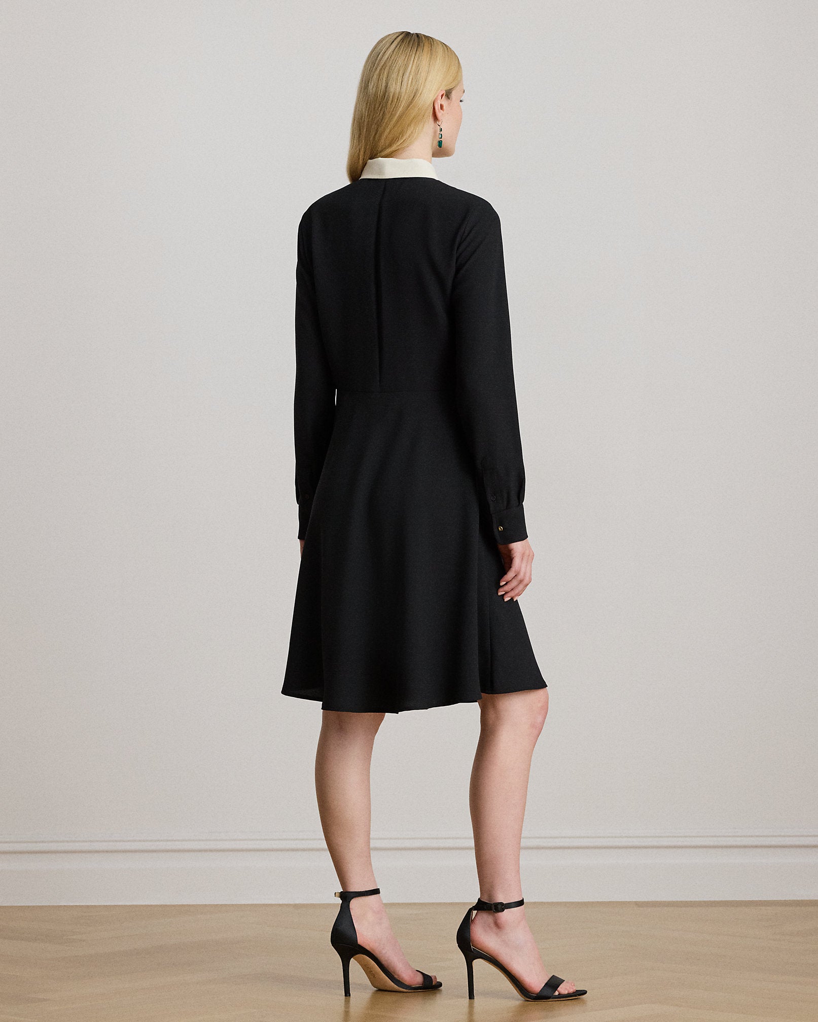 Ralph Lauren TwoTone Georgette TieNeck Dress