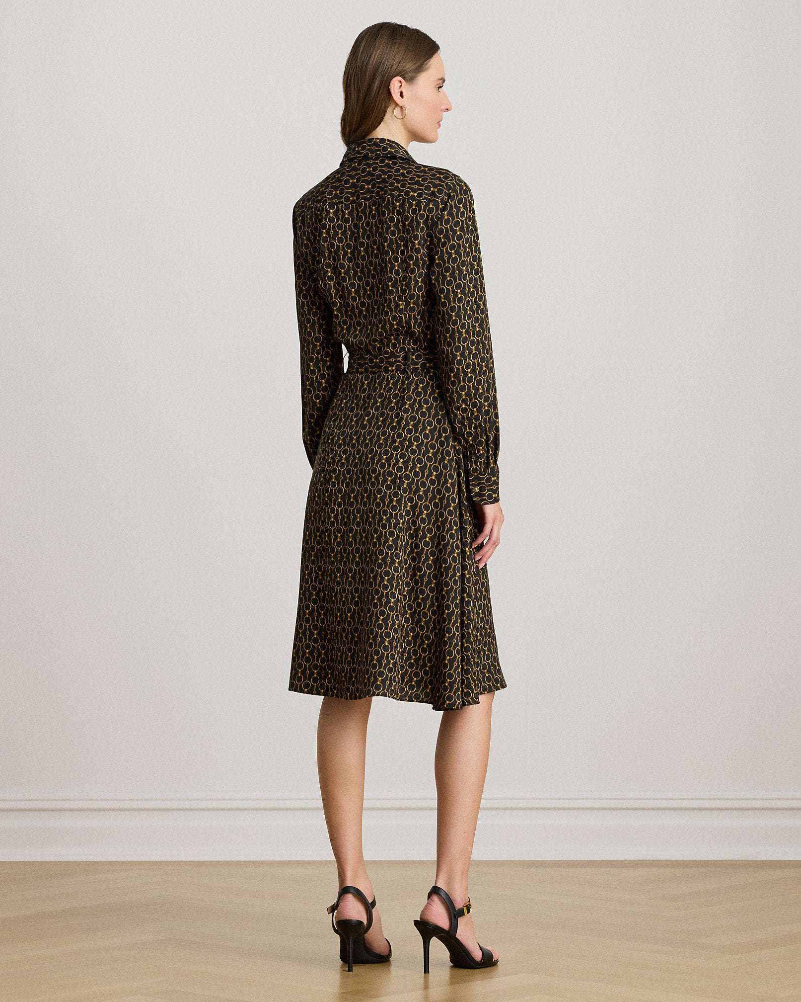 Ralph Lauren ChainPrint Crepe Shirtdress