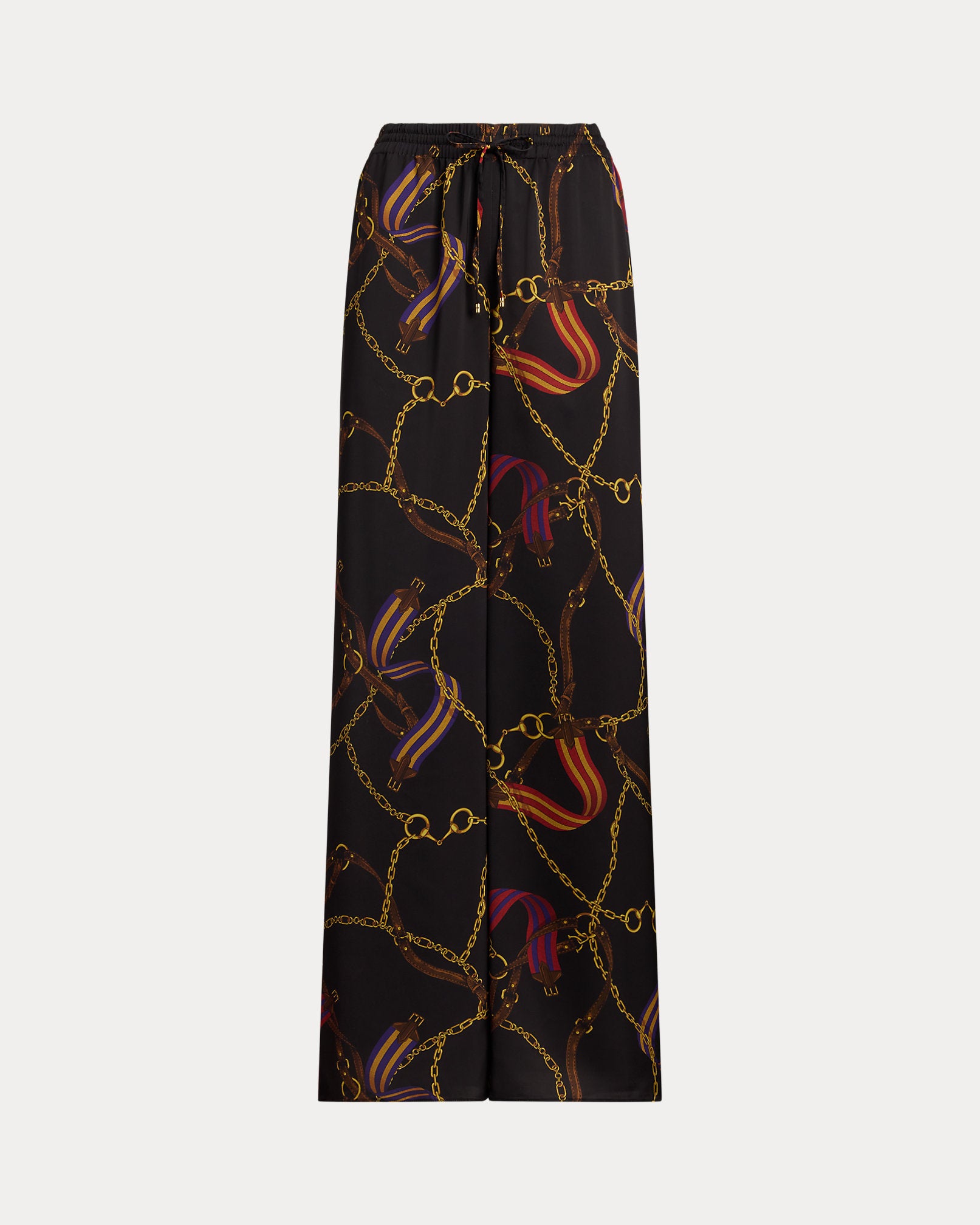 Ralph Lauren BeltingPrint Charmeuse WideLeg Pant