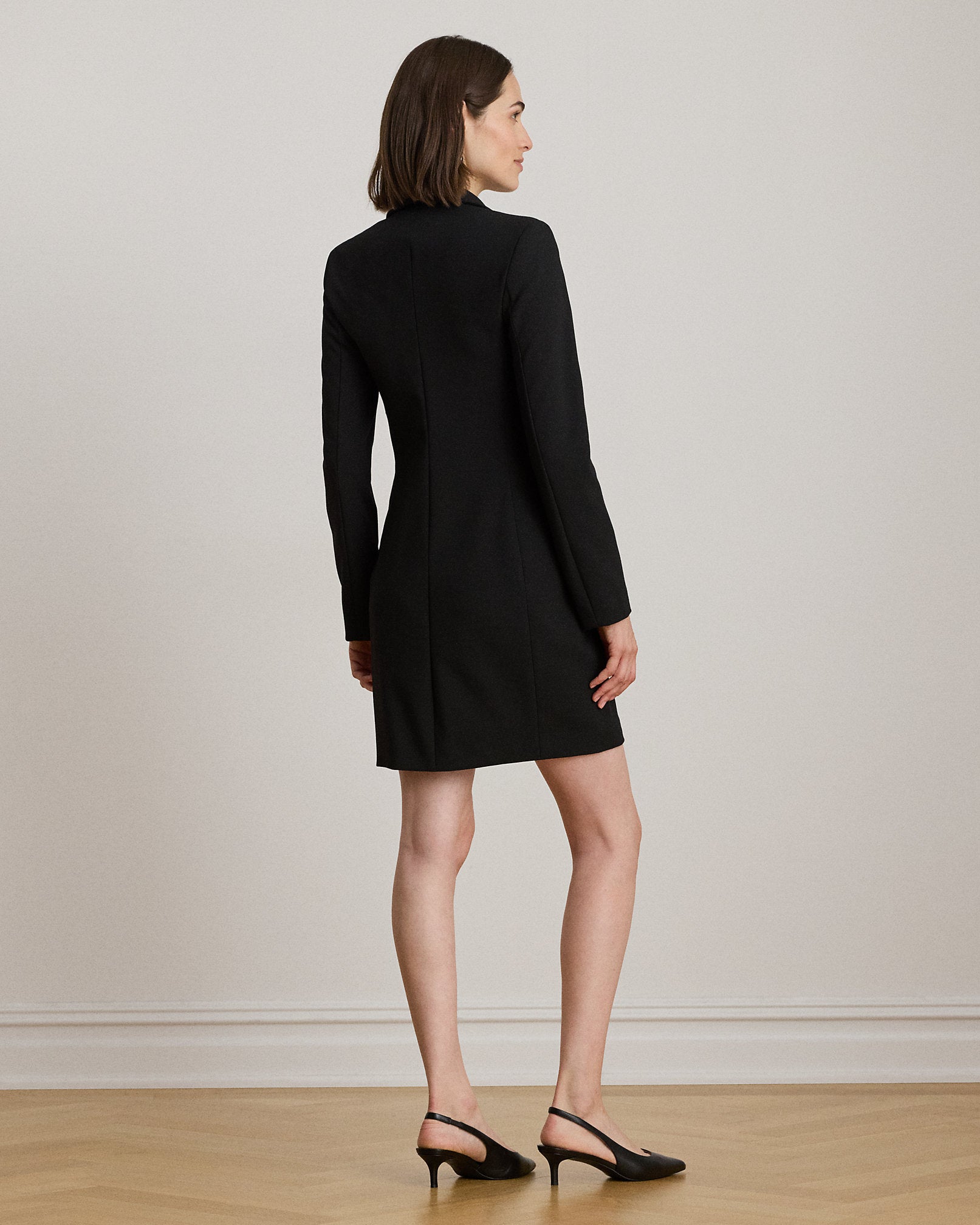 Ralph Lauren SatinTrim DoubleFaced Crepe Dress