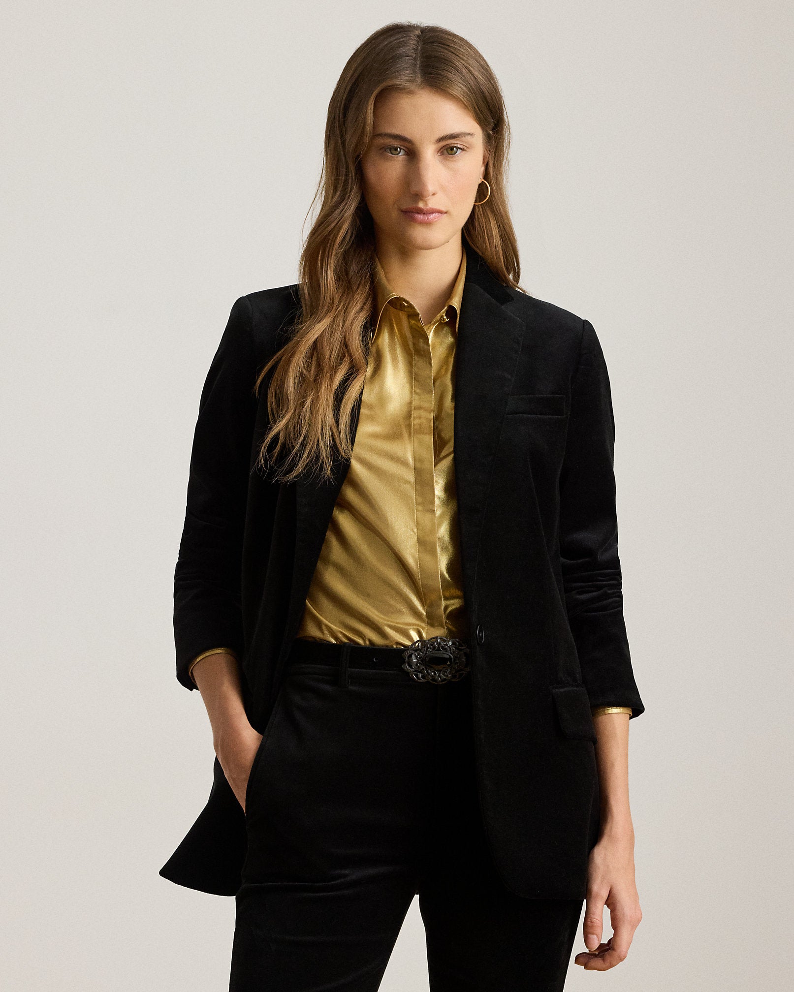 Ralph Lauren Stretch Velvet Blazer
